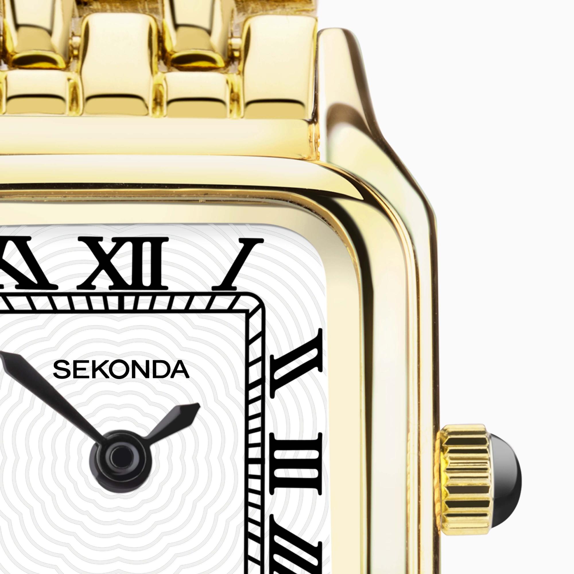 Sekonda 40144 zegarek złoty klasyczny Classic bransoleta - miniatura 6