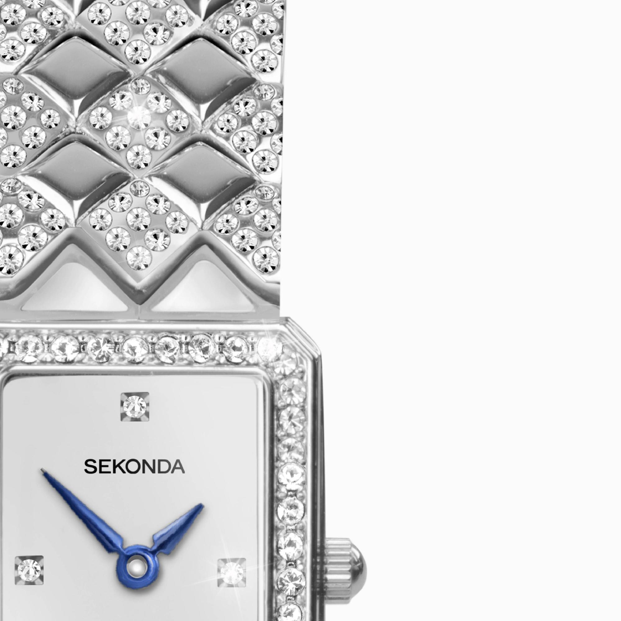 Sekonda 40510 zegarek srebrny elegancki Dress bransoleta - miniatura 7