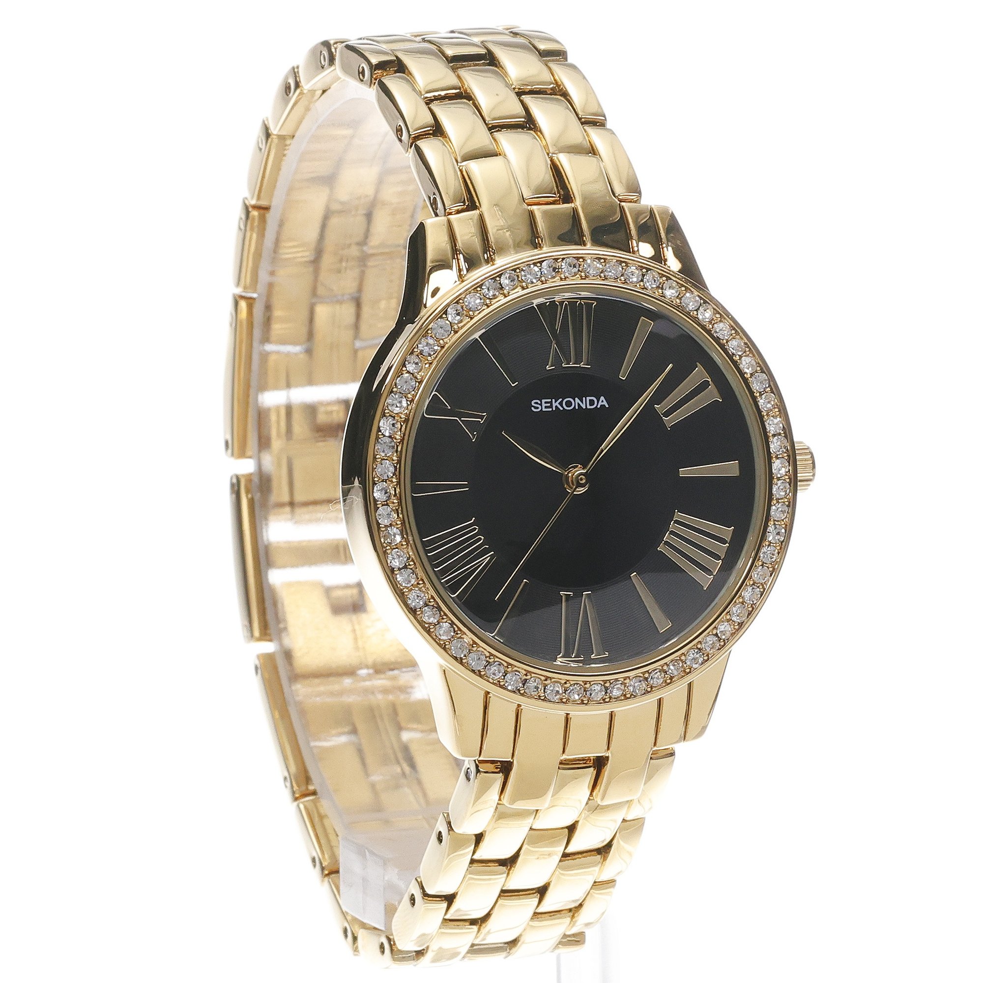 Sekonda 40562 zegarek złoty klasyczny Dress bransoleta - miniatura 3
