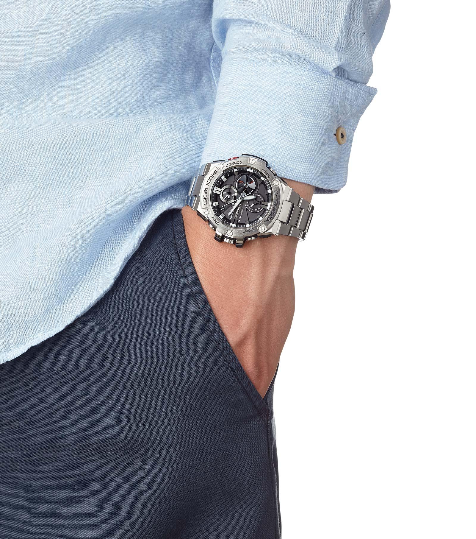 G-Shock GST-B100D-1AER smartwatch srebrny sportowy G-SHOCK G-STEEL bransoleta - miniatura 3