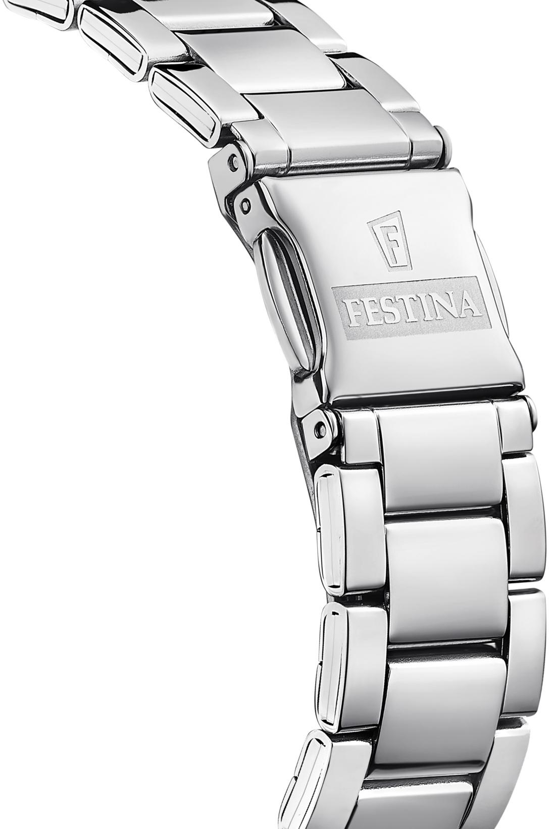 Festina F16790-D zegarek srebrny klasyczny Boyfriend bransoleta