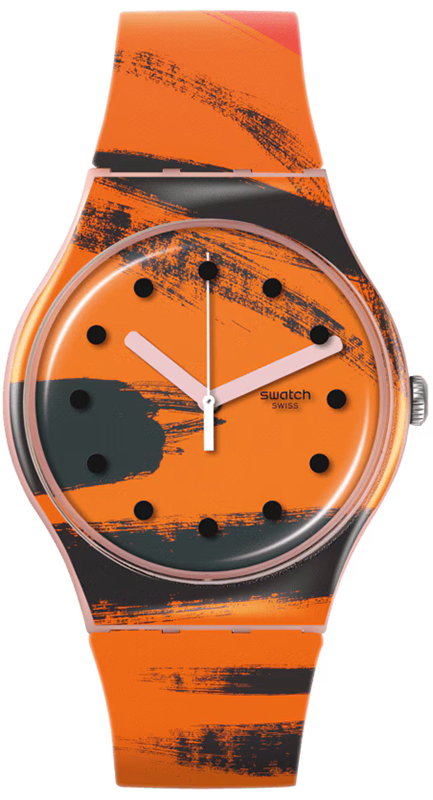 BARNS-GRAHAMS ORANGE AND RED ON PINK Art Journey Swatch SUOZ362 