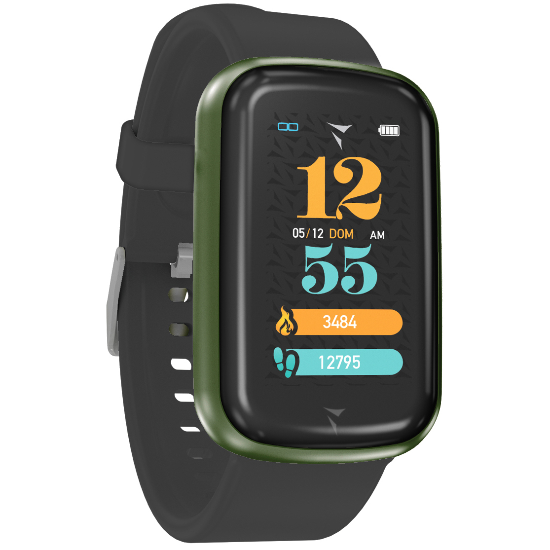 Techmade TM-STEPS-GRBK Steps Smartwatch Steps Black Green zegarek męski sportowy z tworzywa sztucznego - miniatura 3