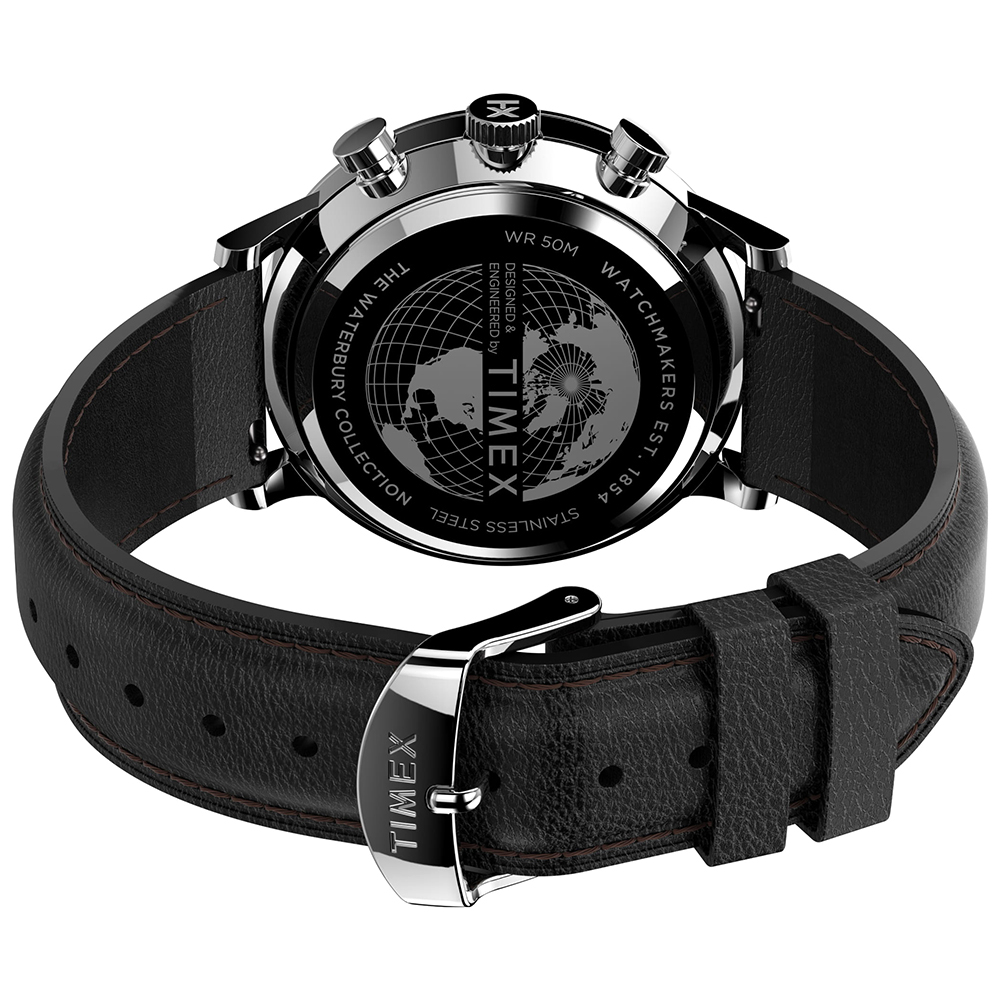 Timex TW2U88300 zegarek srebrny klasyczny Waterbury pasek - miniatura 5