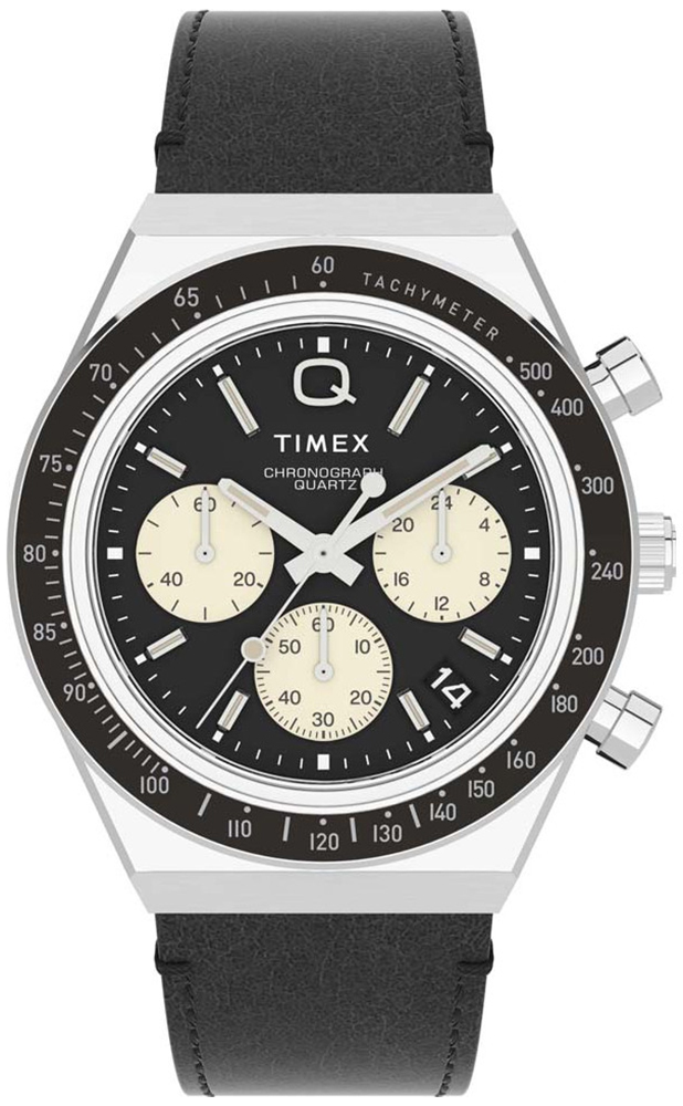 Q Timex Chronograph 40mm Leather Strap Timex TW2V42700 