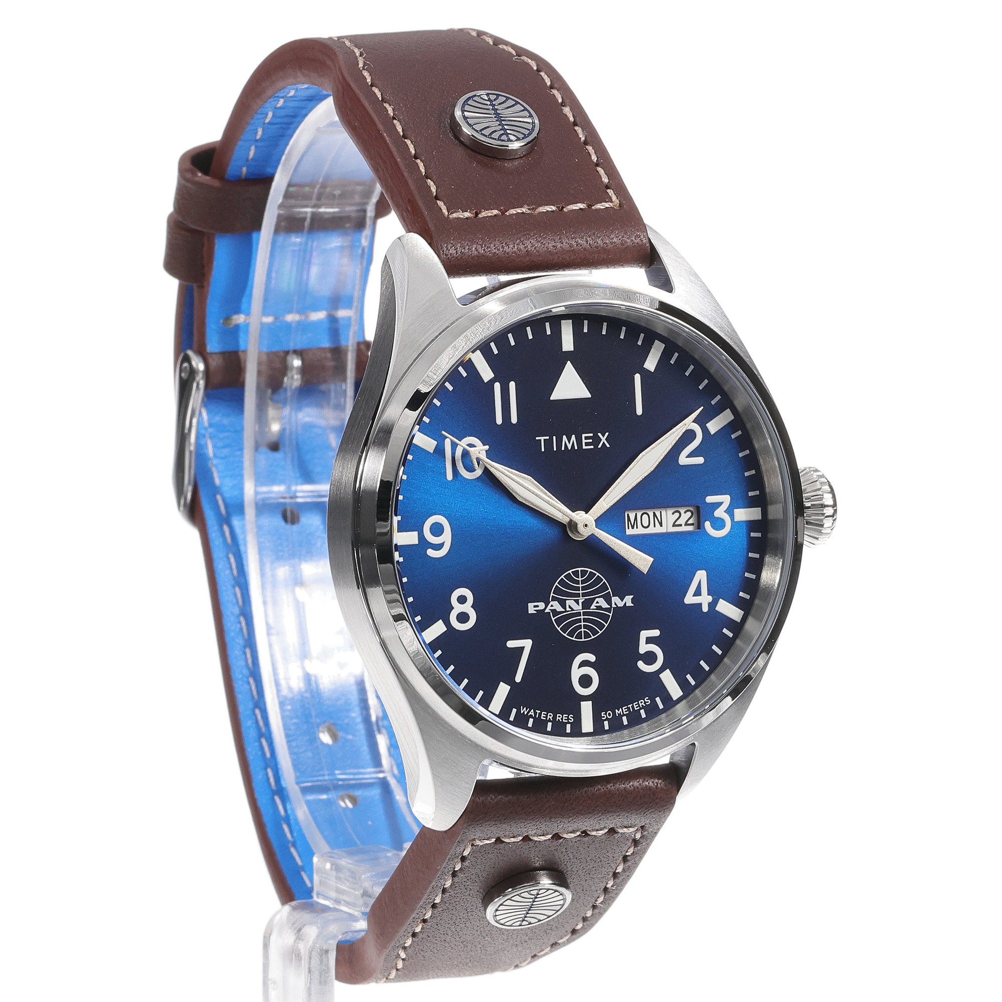 Timex TWG030100 Waterbury Timex X Pan Am Waterbury klasyczny zegarek srebrny - miniatura 9