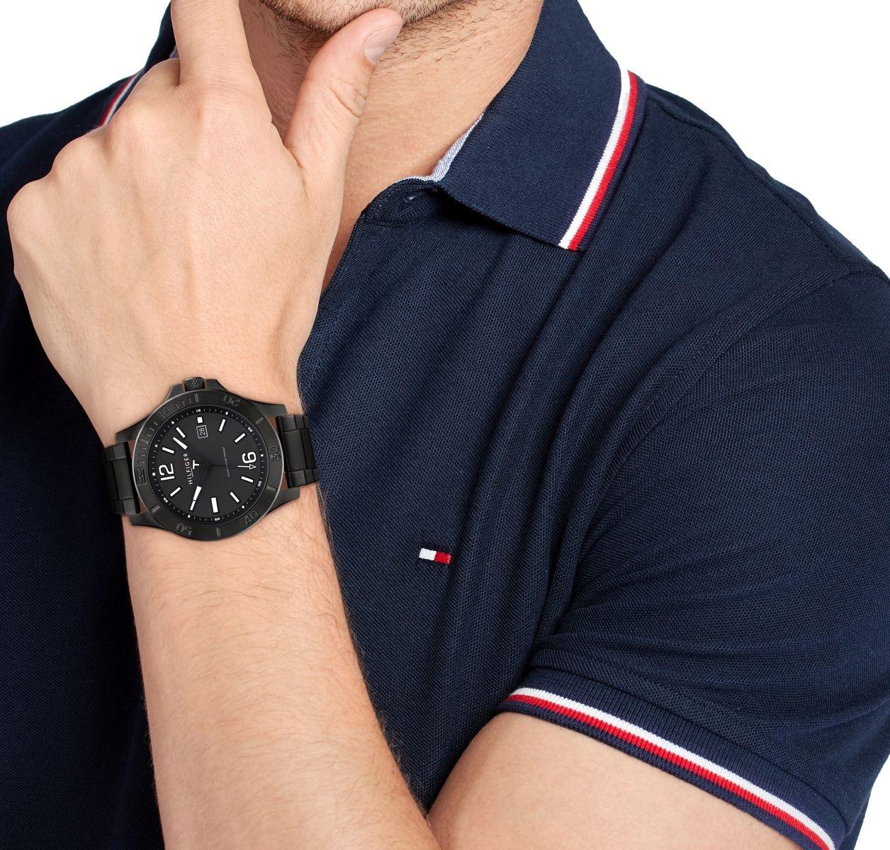 Tommy Hilfiger 1791996 zegarek czarny klasyczny Męskie bransoleta - miniatura 4