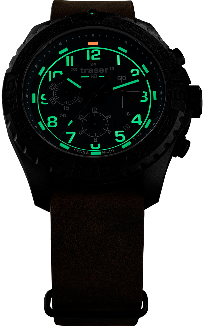 P96 OdP Evolution Chrono Petrol Leder NATO Traser TS-109049 - hover