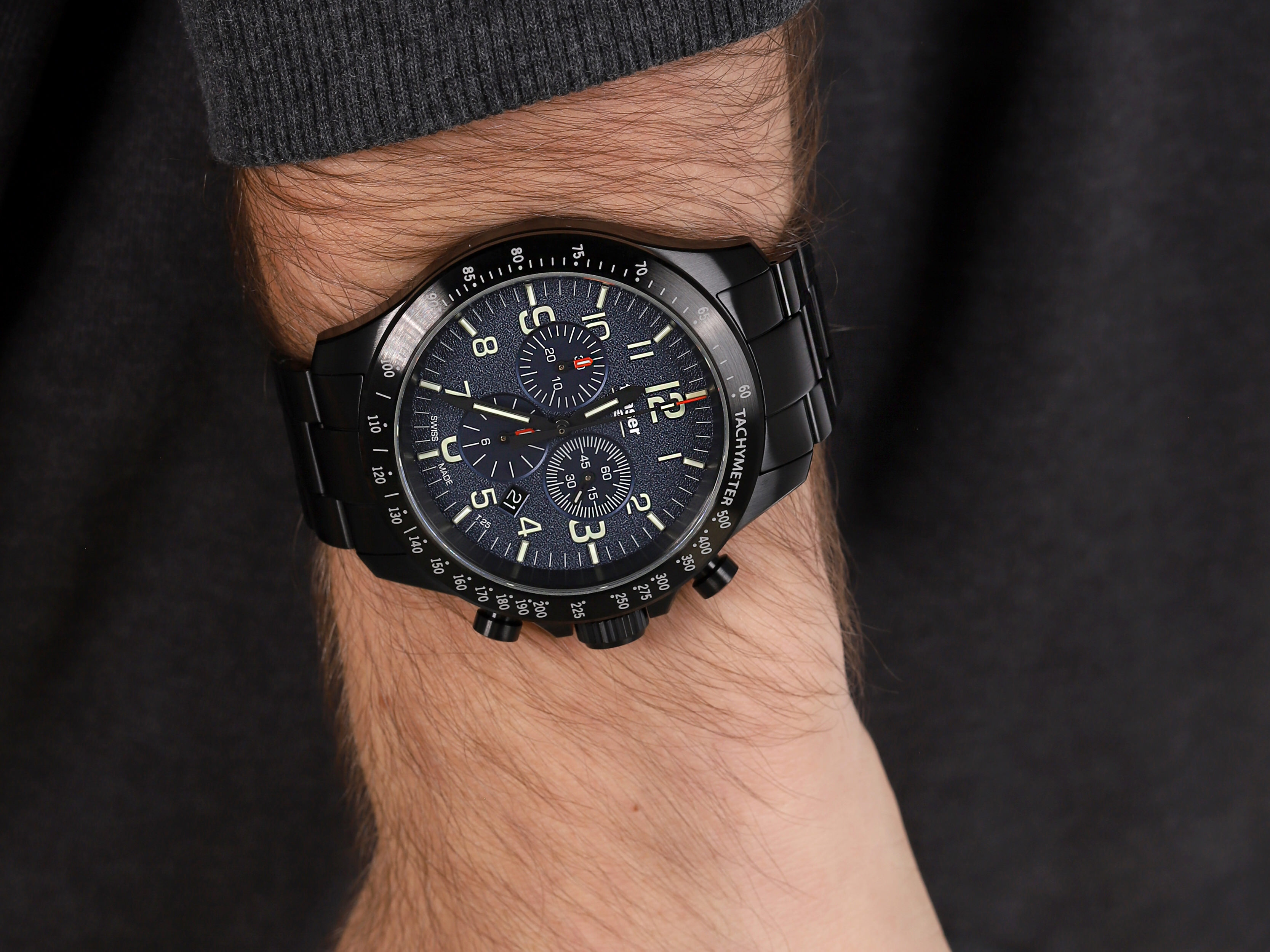 Traser TS-109462 P67 Officer Pro Chronograph Blue Steel Bracelet zegarek wojskowy P67 Officer Pro Chronograph - miniatura 3