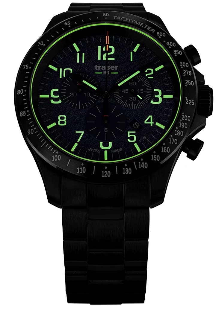 P67 Officer Pro Chronograph Blue Steel Bracelet Traser TS-109462 - hover