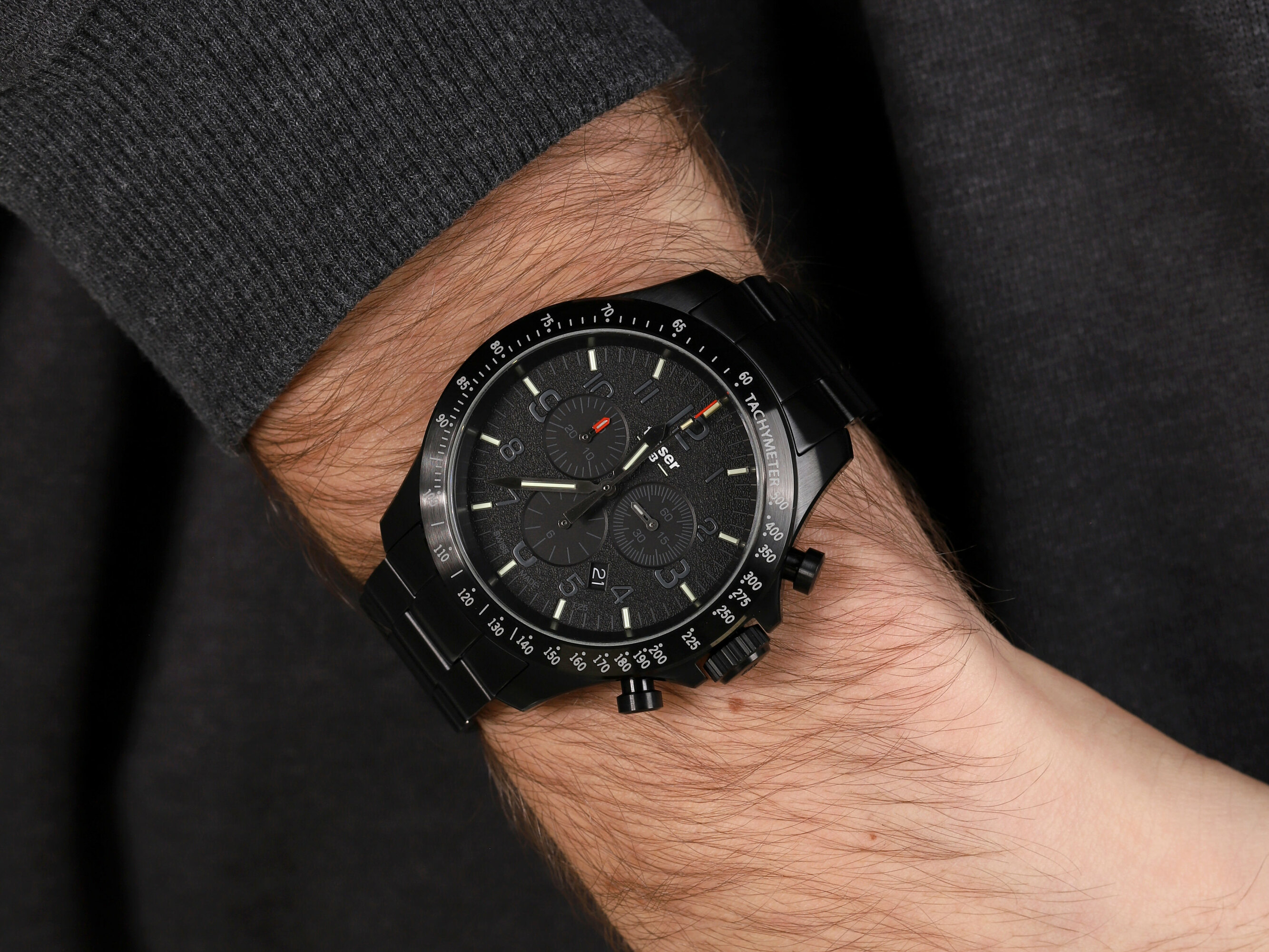 Traser TS-109466 P67 Officer Pro Chronograph Black Steel Bracelet zegarek wojskowy P67 Officer Pro Chronograph - miniatura 2