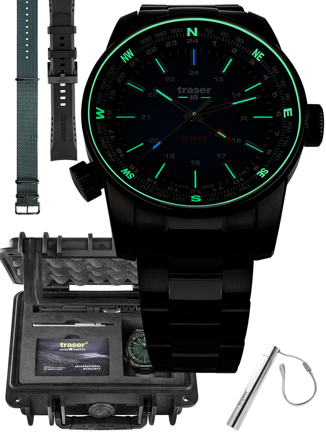 P68 Pathfinder GMT Green Stainless Steel Mega Set Traser TS-109525 MEGA SET - hover