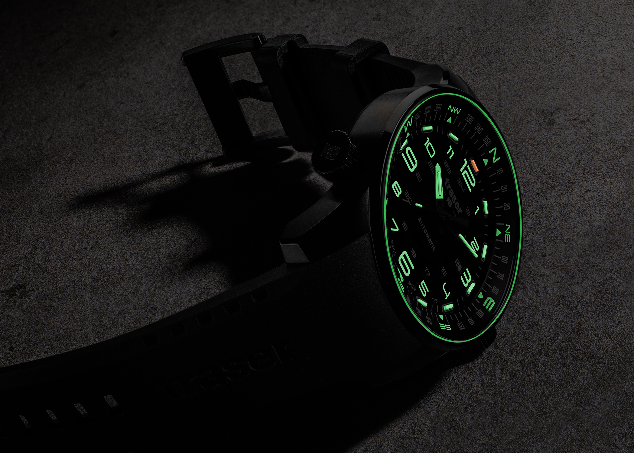 Traser TS-109741 P68 Pathfinder P68 Pathfinder Automatic Black Rubber Strap zegarek męski sportowy szafirowe - miniatura 8