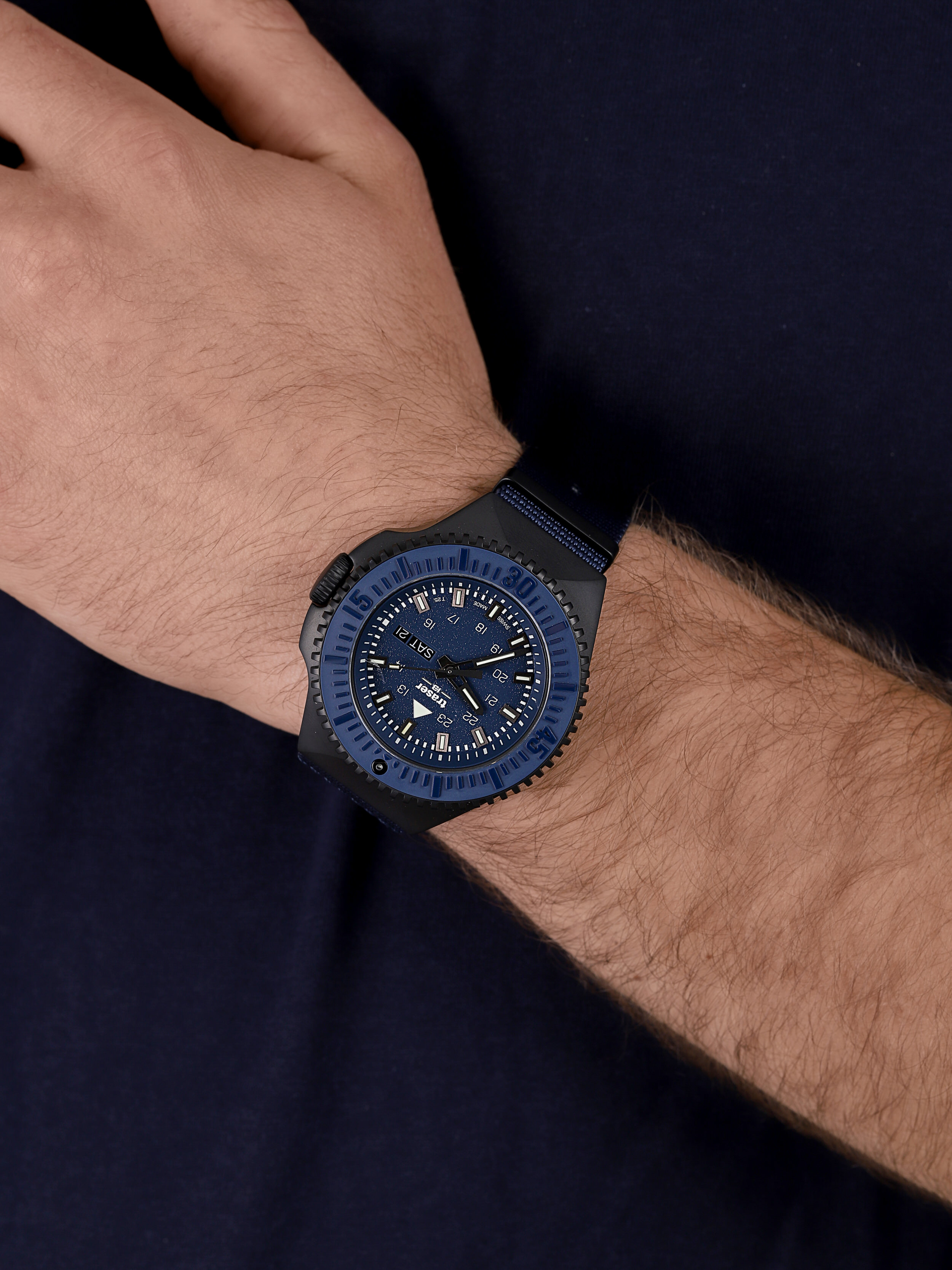 P69 Black Stealth Blue NATO Strap Traser TS-109856 - hover