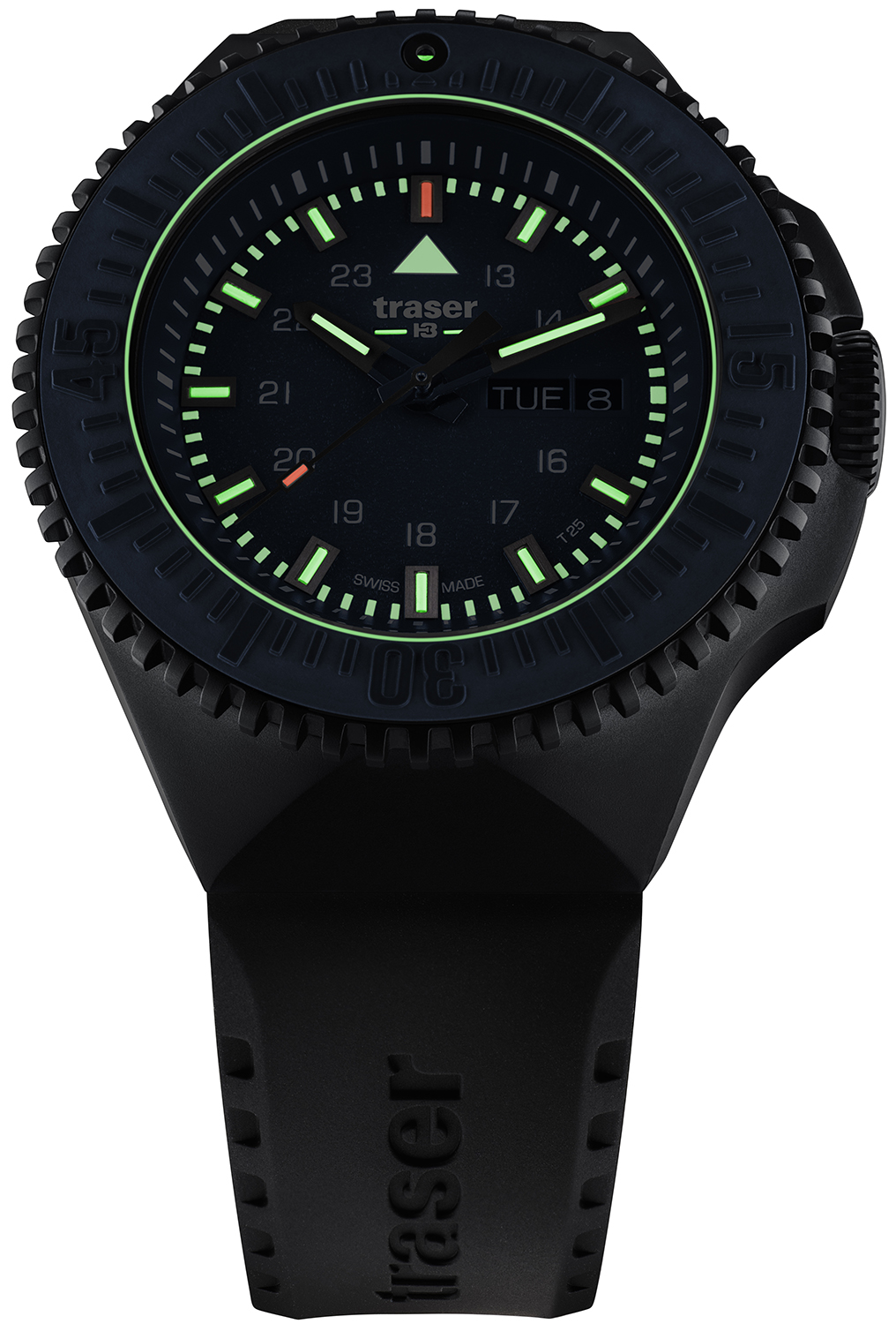 Traser TS-109857 zegarek czarny sportowy P69 Black Stealth pasek - miniatura 5