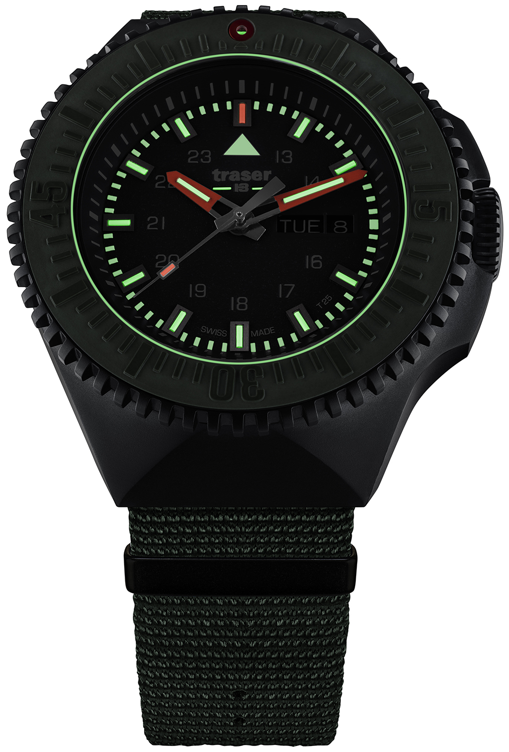 Traser TS-109858 zegarek czarny sportowy P69 Black Stealth pasek - miniatura 6