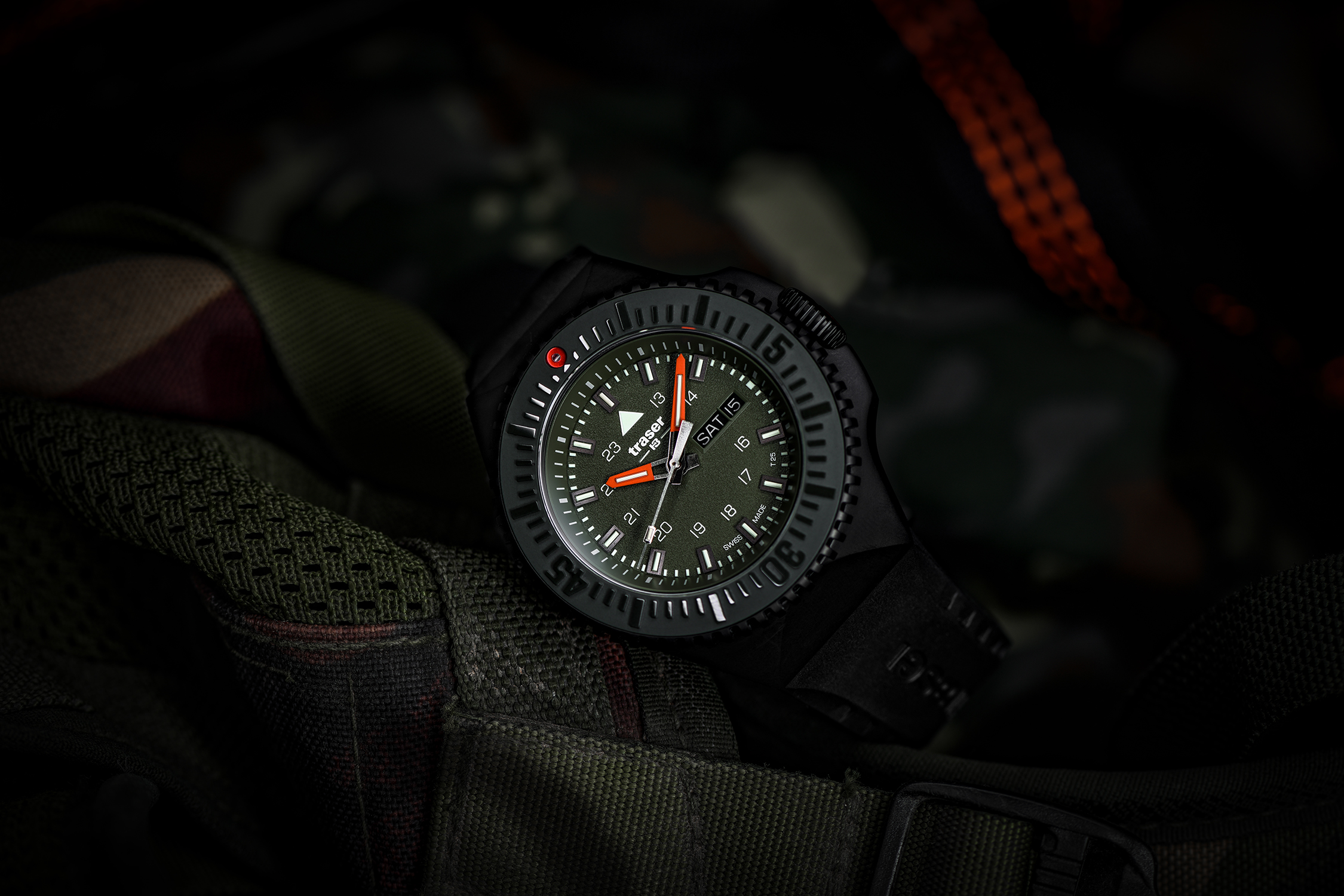 Traser TS-109859 zegarek męski sportowy P69 Black Stealth pasek - miniatura 6