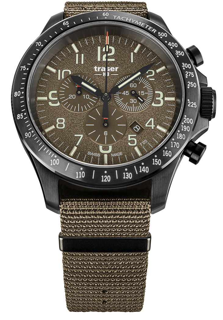 P67 Officer Pro Chronograph Khaki NATO Traser TS-109459 