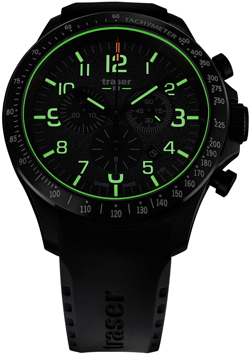 P67 Officer Pro Chronograph Khaki Rubber Strap Traser TS-109459 v1 - hover