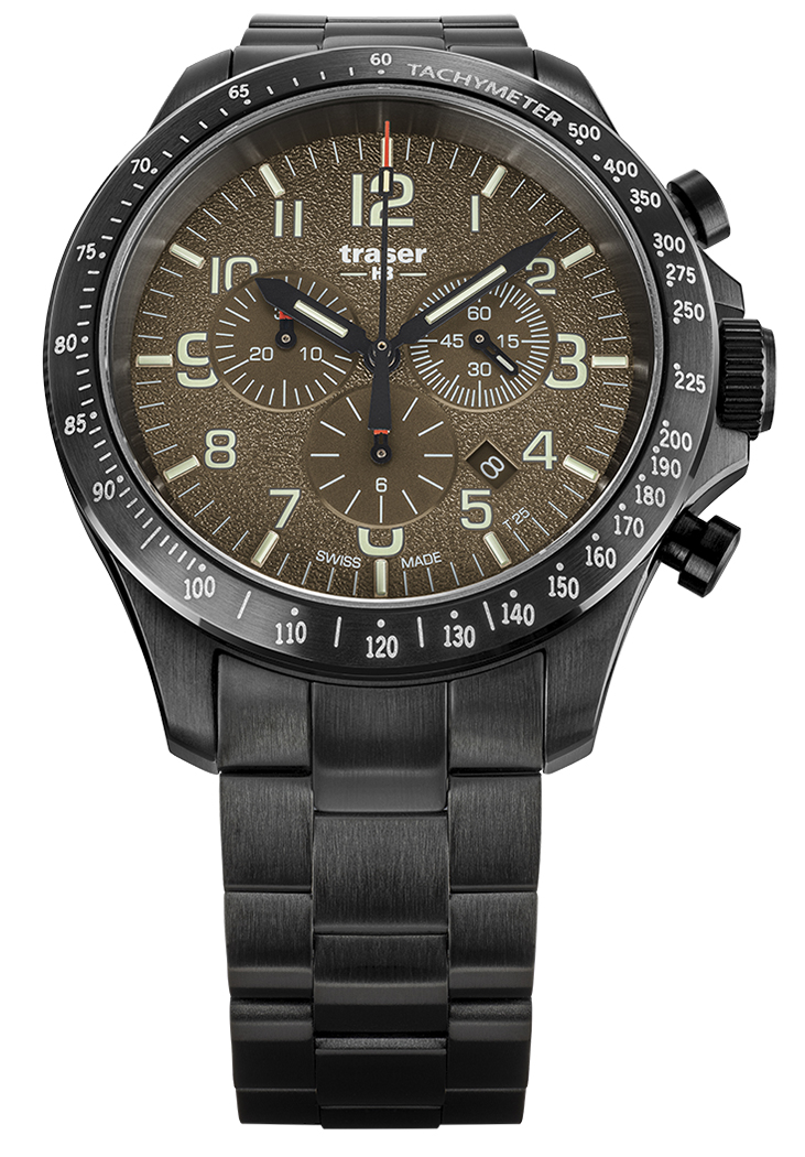 P67 Officer Pro Chronograph Khaki Steel Bracelet Traser TS-109460 