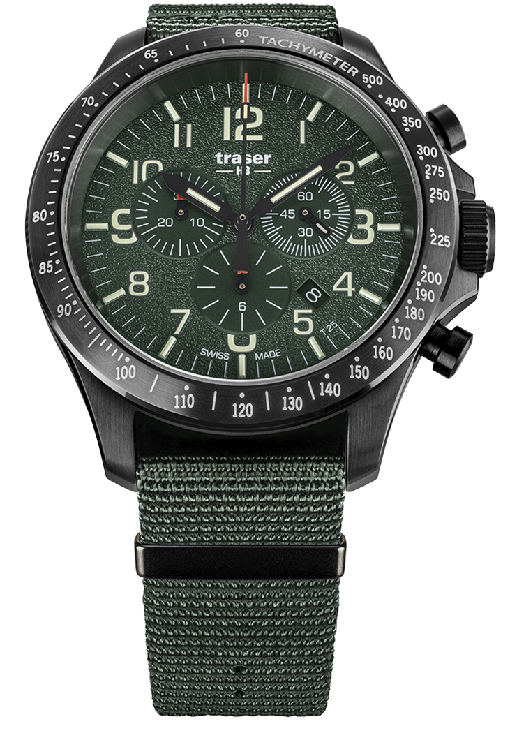 P67 Officer Pro Chronograph Green NATO Traser TS-109463 