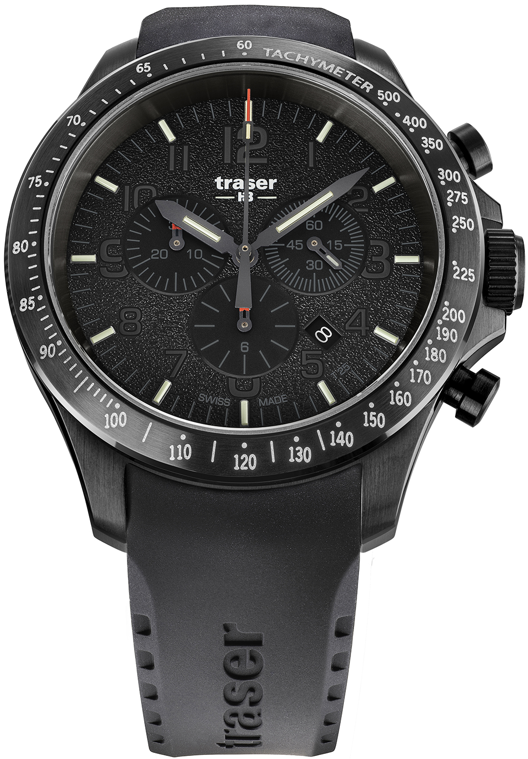 P67 Officer Pro Chronograph Black Rubber Strap Traser TS-109465 v1 