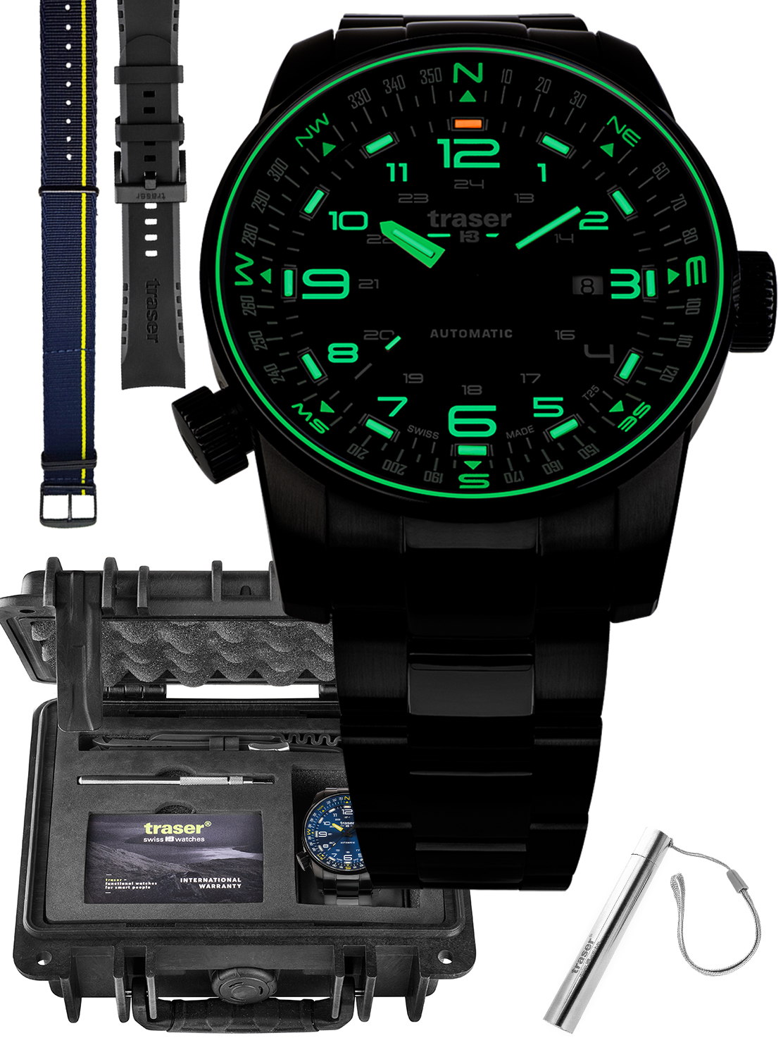 P68 Pathfinder Automatic Blue Stainless Steel Mega Set Traser TS-109523 MEGA SET - hover