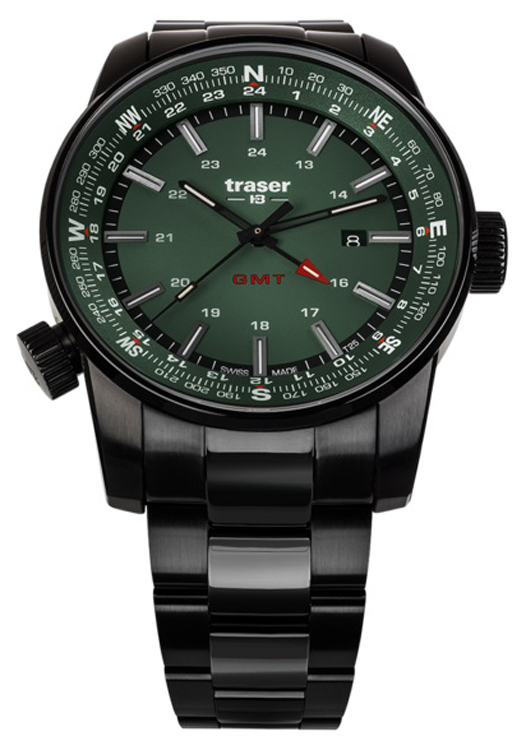 P68 Pathfinder GMT Green Stainless Steel Traser TS-109525 
