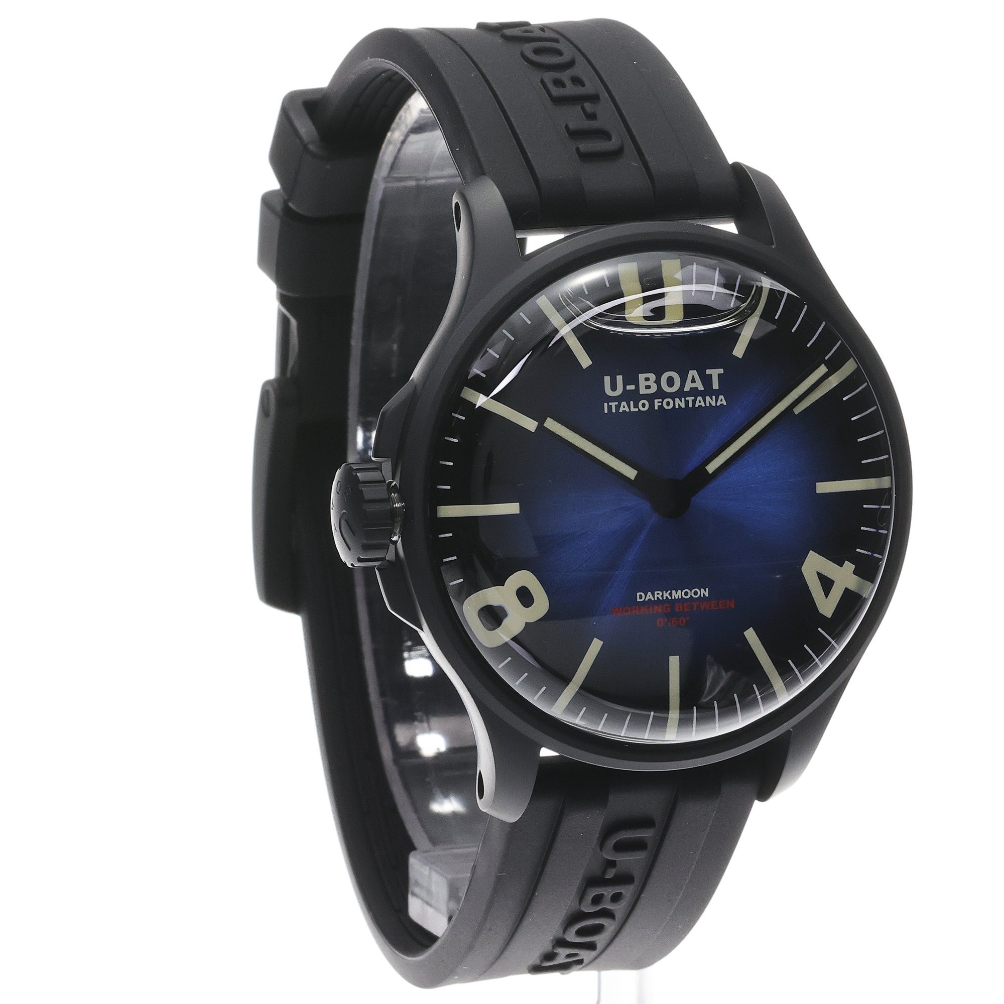 U-BOAT 8700 DARKMOON 44MM BLUE IPB SOLEIL Darkmoon klasyczny zegarek czarny - miniatura 3