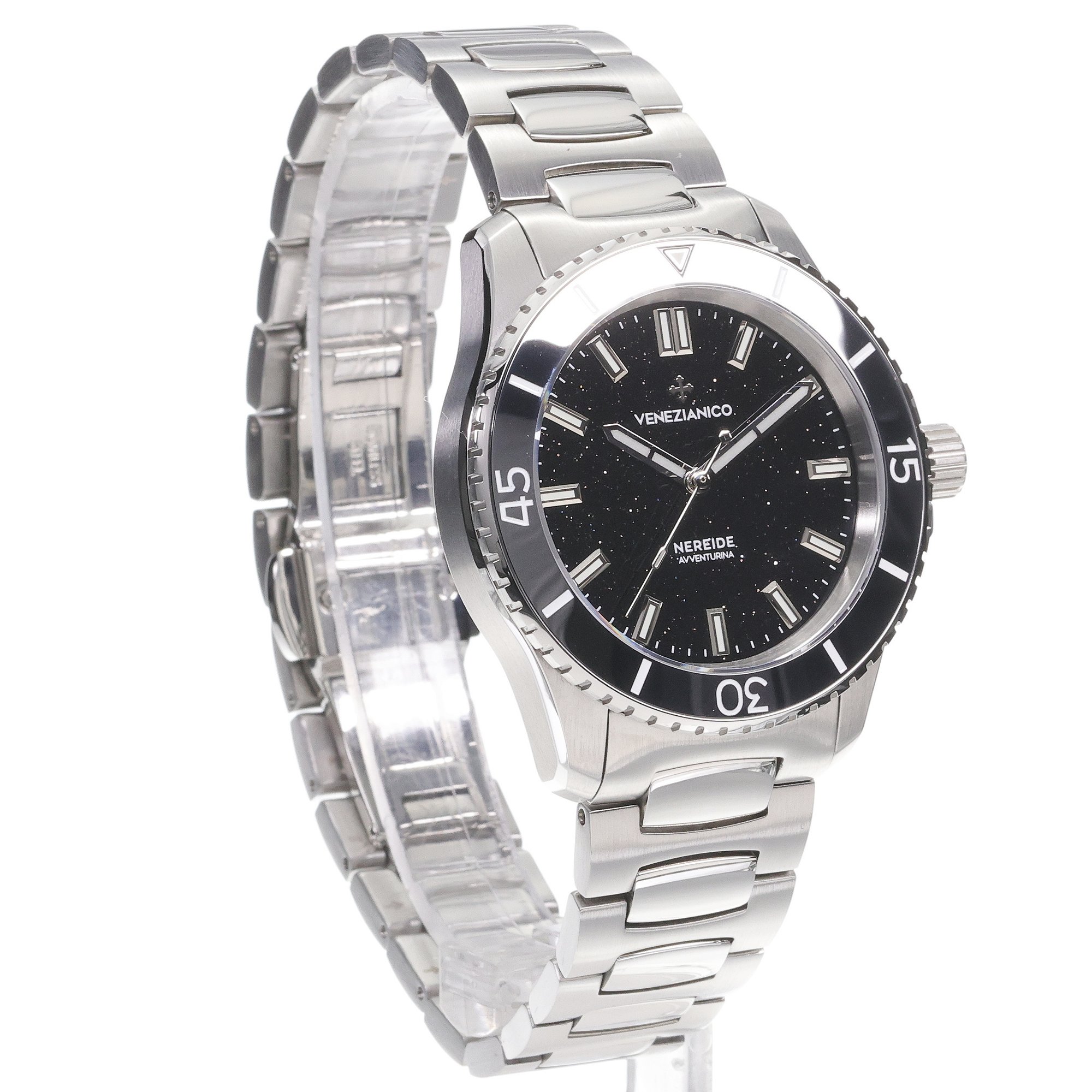 Venezianico 3121550C Nereide Tungsteno NEREIDE 39 AVVENTURINA NERA zegarek męski elegancki szafirowe - miniatura 3