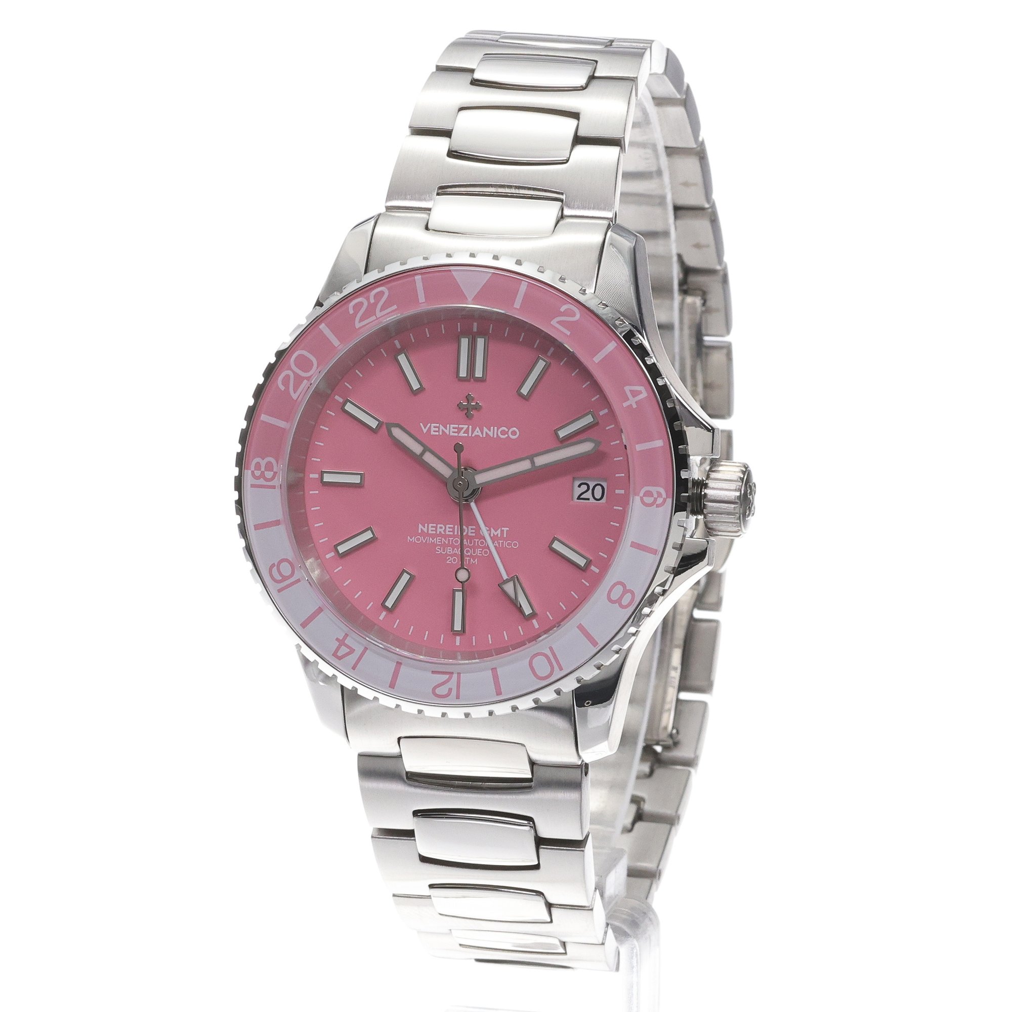 Venezianico 3521506C NEREIDE GMT Rosa Nereide GMT klasyczny zegarek srebrny - miniatura 2