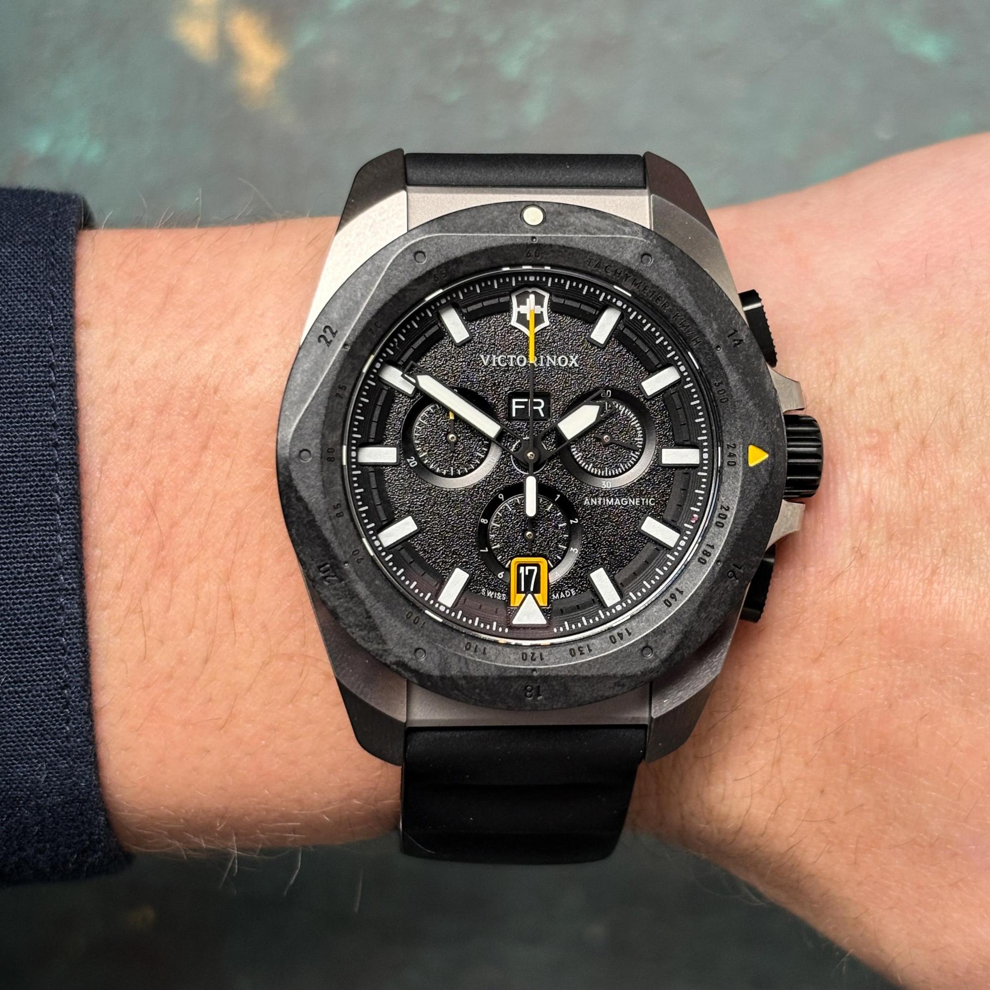 Victorinox 242011 INOX Quartz Chrono Carbon-Titanium INOX klasyczny zegarek srebrny - miniatura 13
