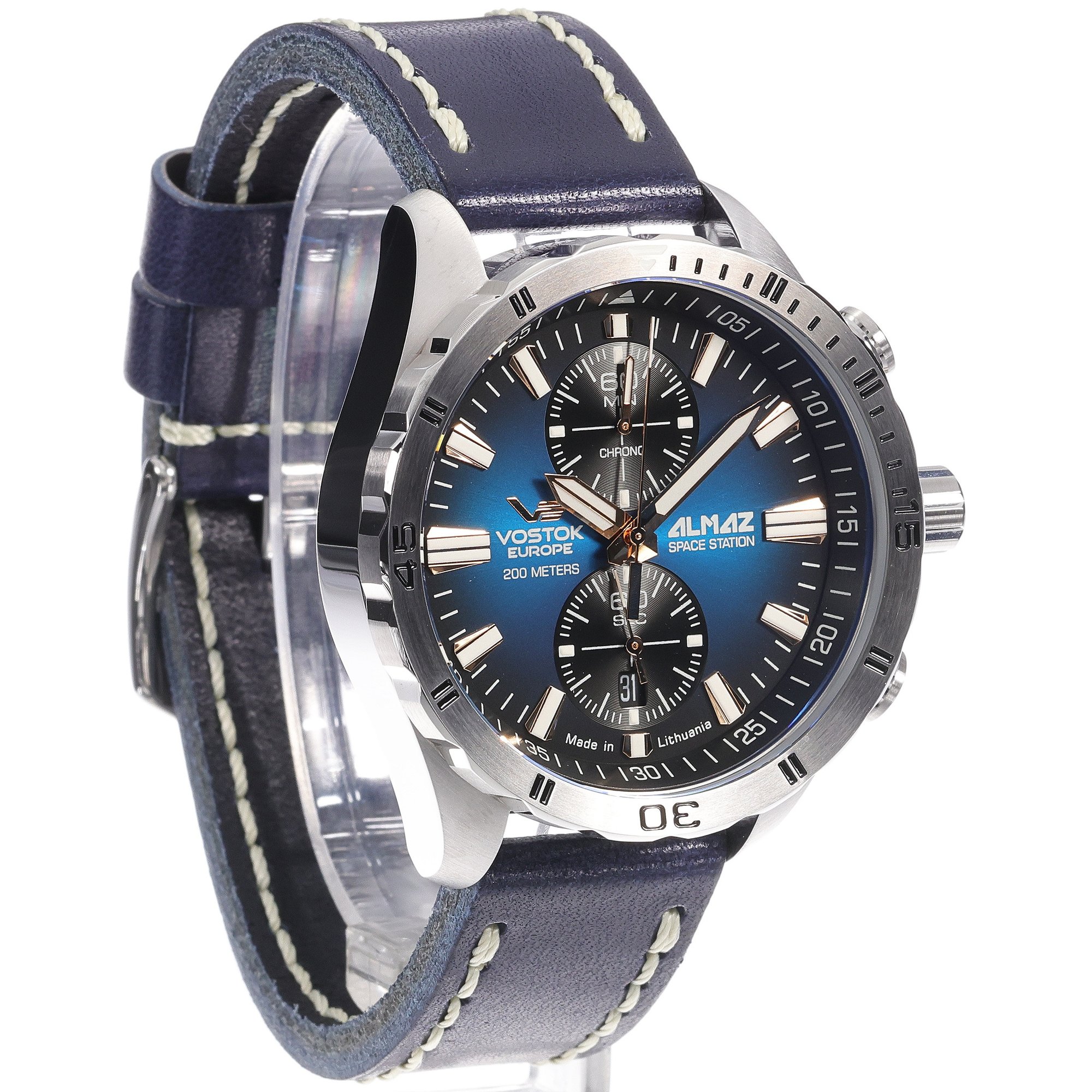 Vostok Europe 6S11-320A675 zegarek srebrny klasyczny Almaz pasek - miniatura 3