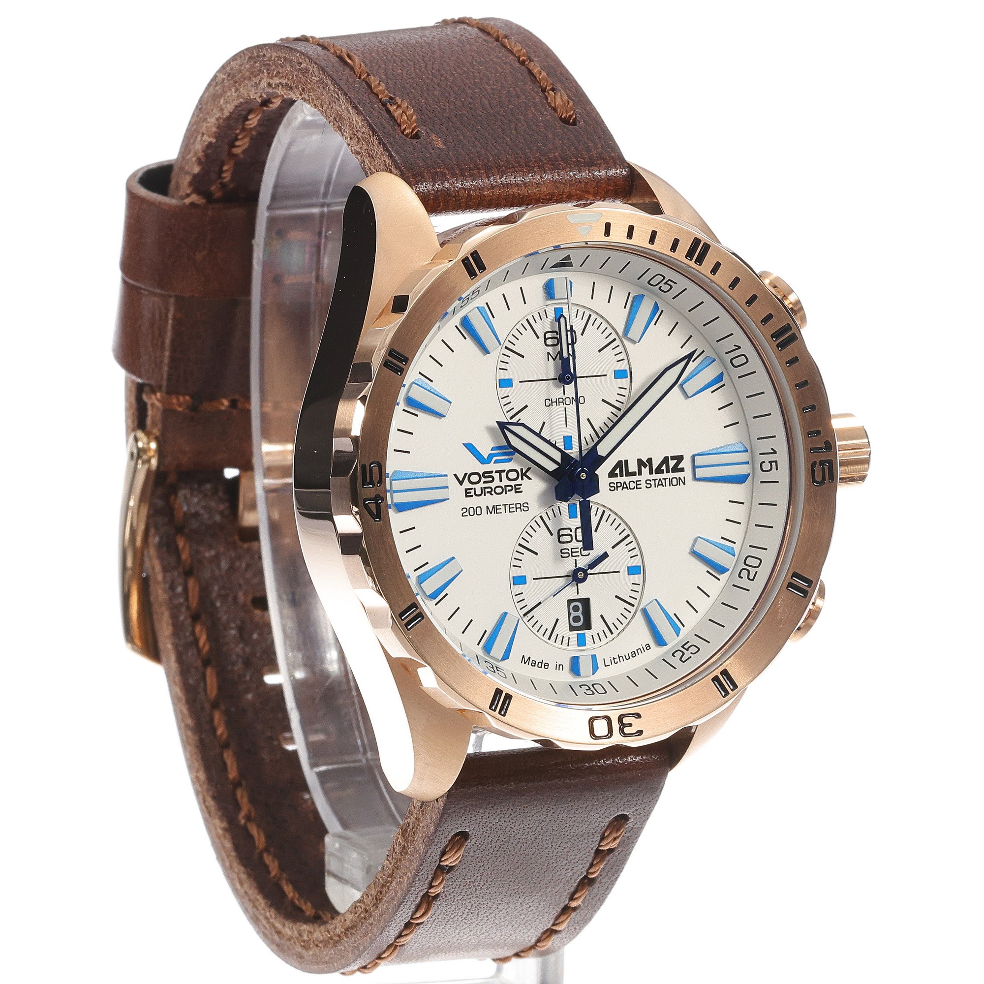 Vostok Europe 6S11-320B676 zegarek różowe złoto klasyczny Almaz pasek - miniatura 3