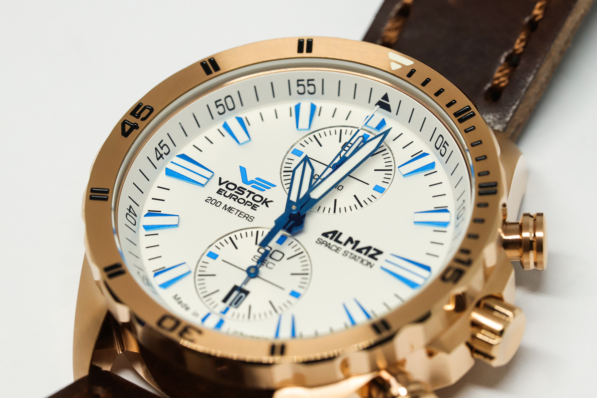 Vostok Europe 6S11-320B676 zegarek różowe złoto klasyczny Almaz pasek - miniatura 6