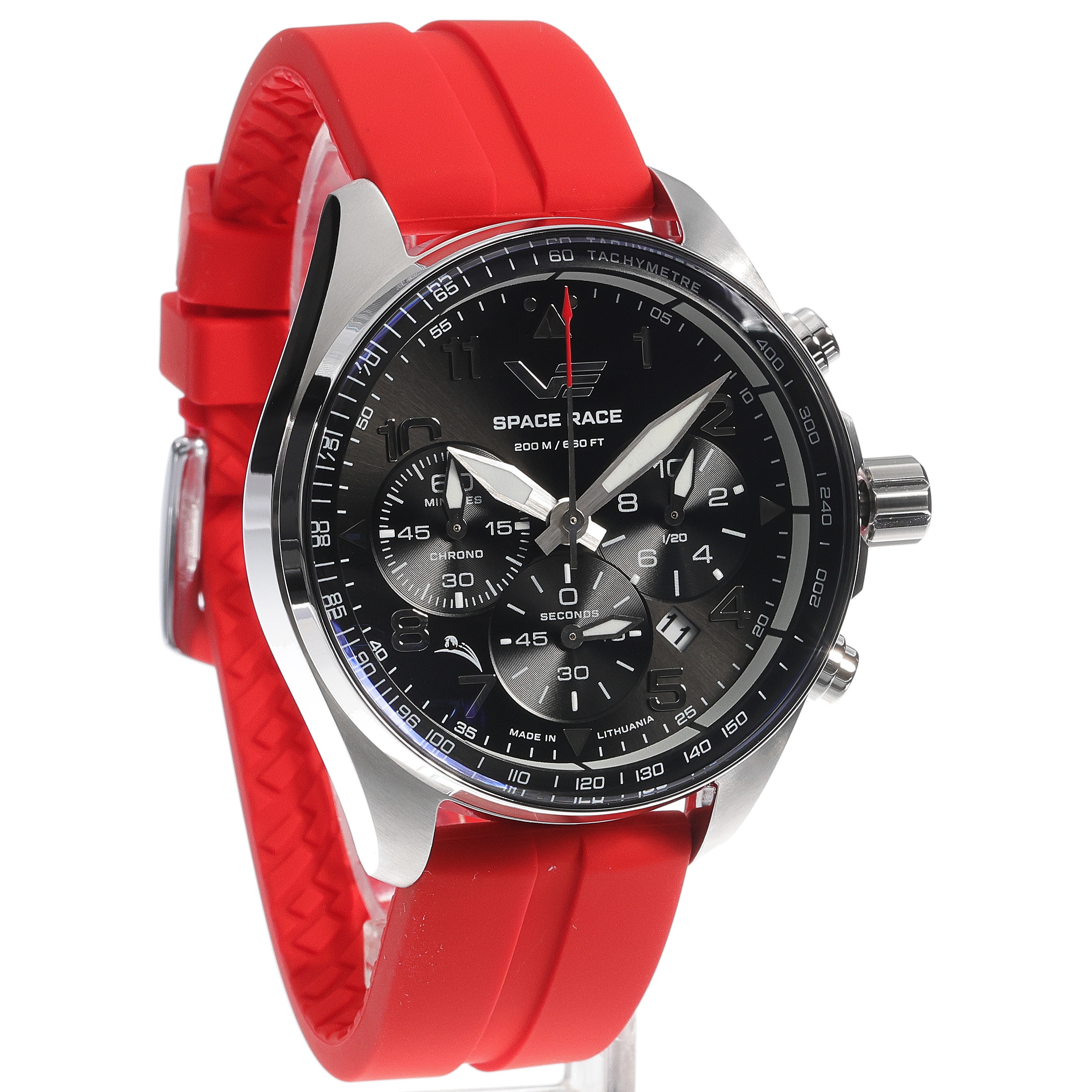 Vostok Europe 6S20-325A741SR zegarek srebrny sportowy Space Race pasek - miniatura 5
