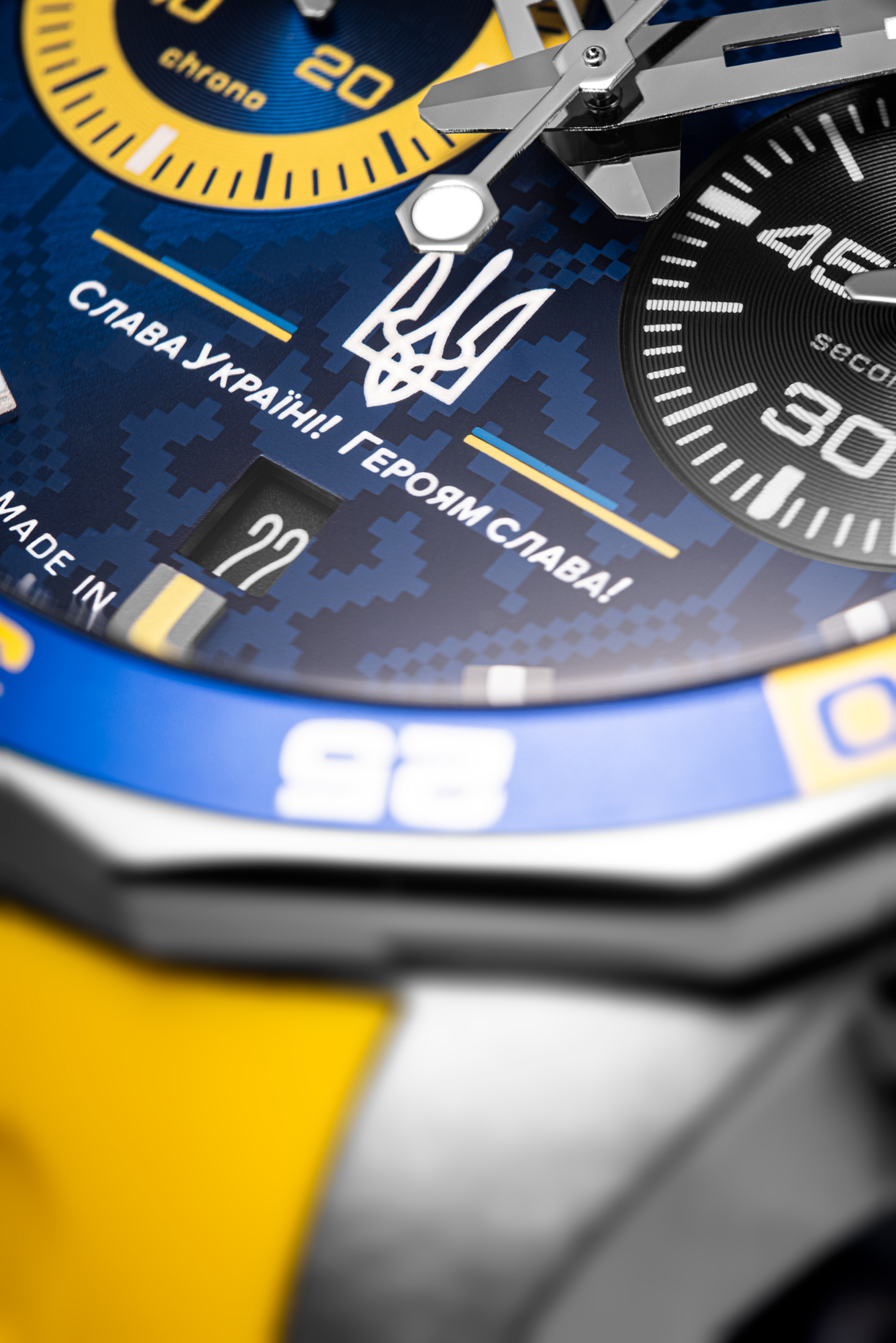 Vostok Europe 6S21-225A466 Slava Ukraini 2nd Edition N1 Rocket sportowy zegarek srebrny - miniatura 9