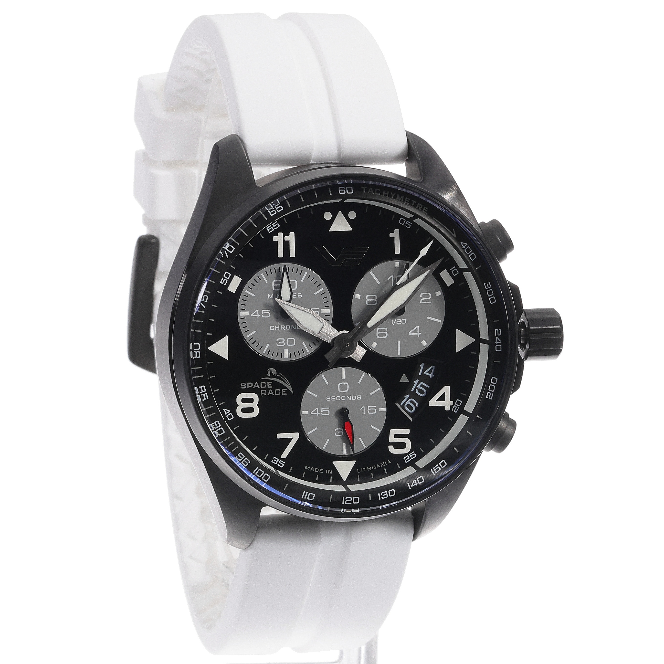 Vostok Europe 6S30-325C744SW zegarek srebrny sportowy Space Race pasek