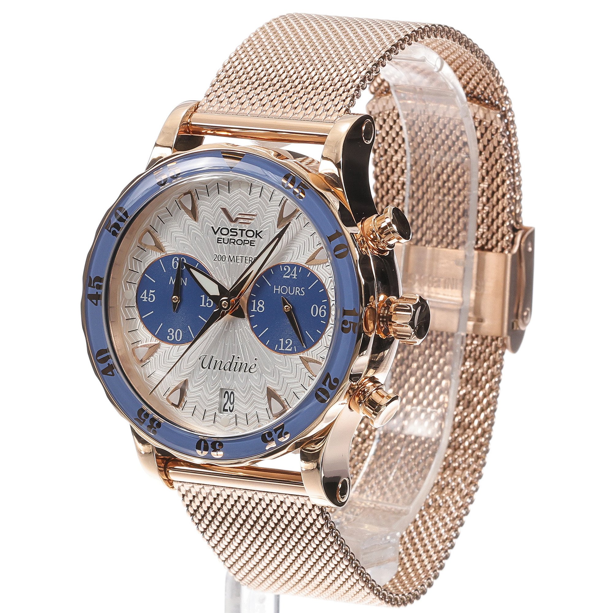 Vostok Europe VK64-515B527B Undine Chrono Undine sportowy zegarek różowe złoto - miniatura 2