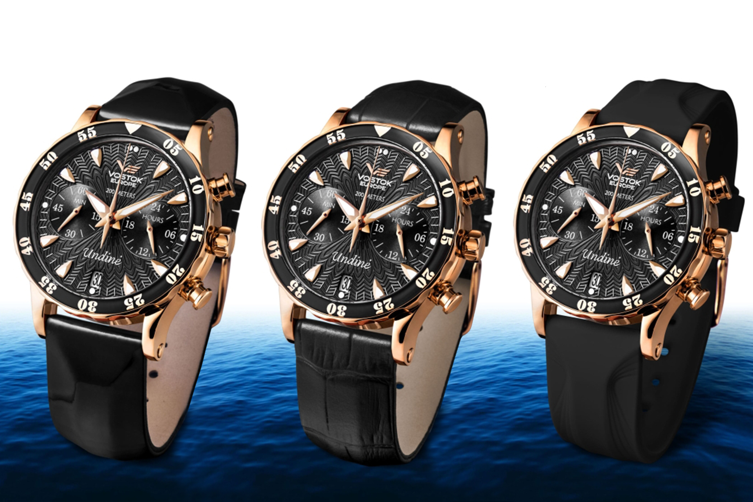 Vostok Europe VK64-515B568 Undine Chrono Undine sportowy zegarek różowe złoto - miniatura 2