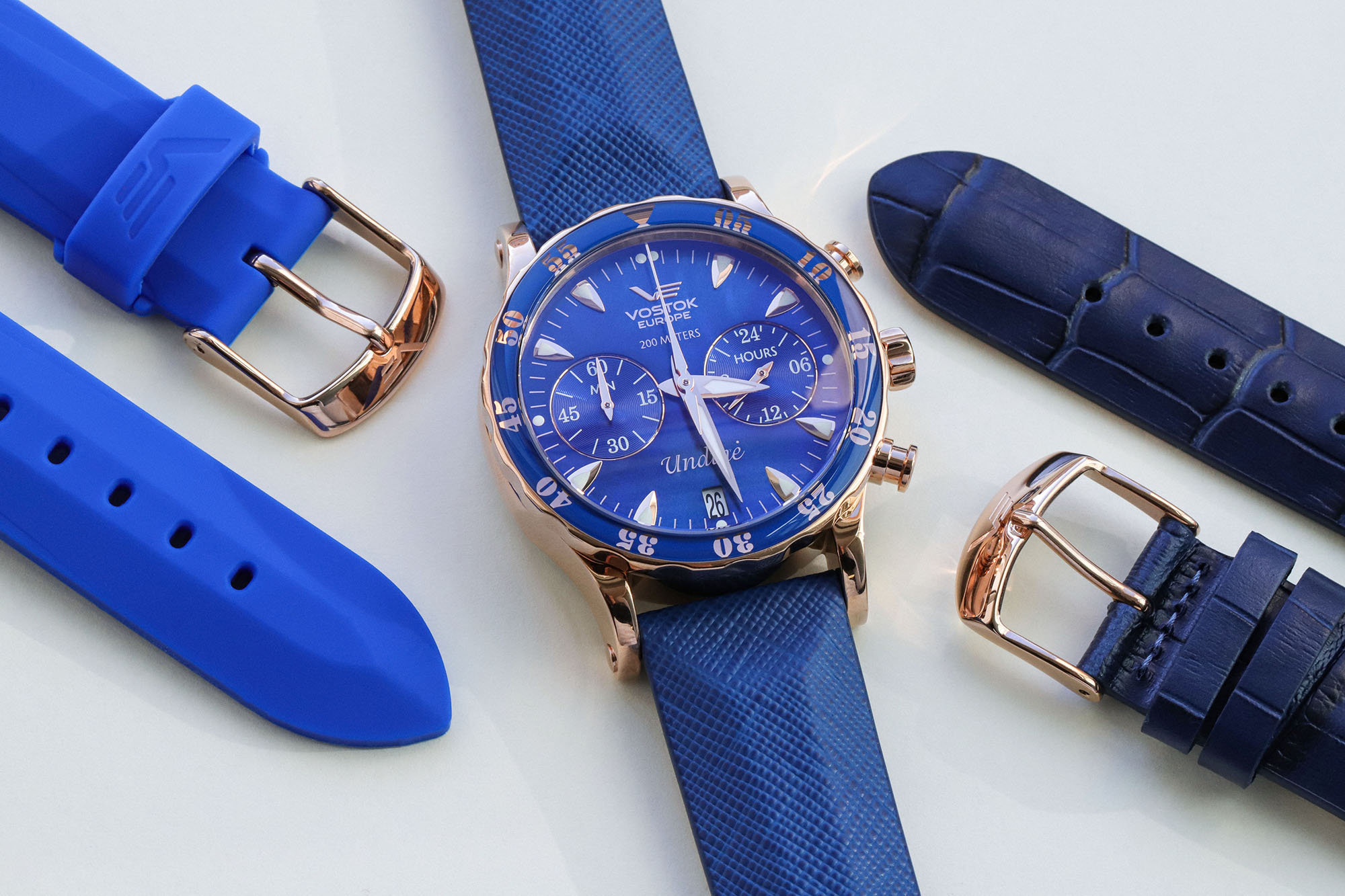 Vostok Europe VK64-515B670B zegarek różowe złoto sportowy Undine bransoleta - miniatura 5