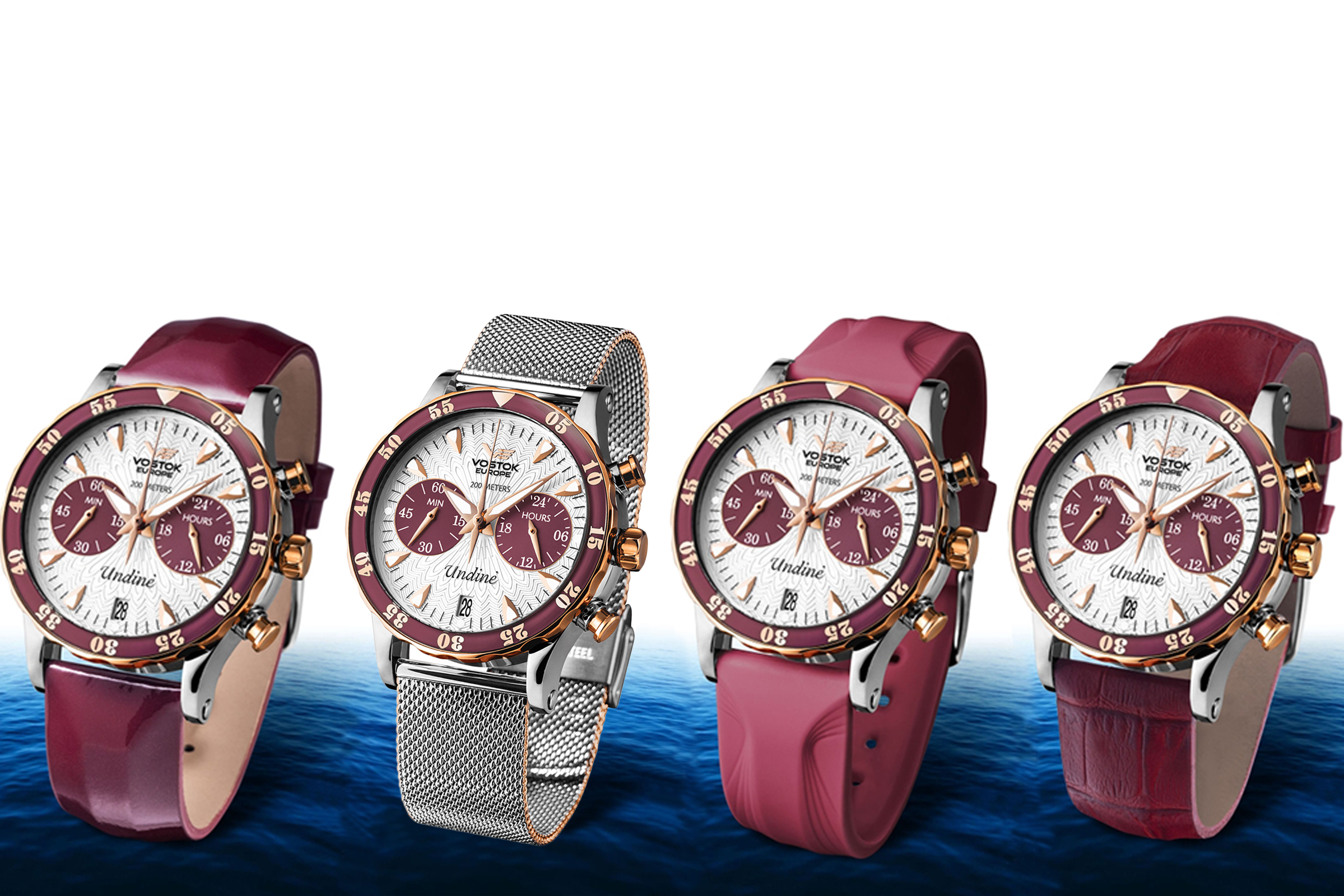 Vostok Europe VK64-515E567B Undine Chrono Undine sportowy zegarek srebrny - miniatura 2