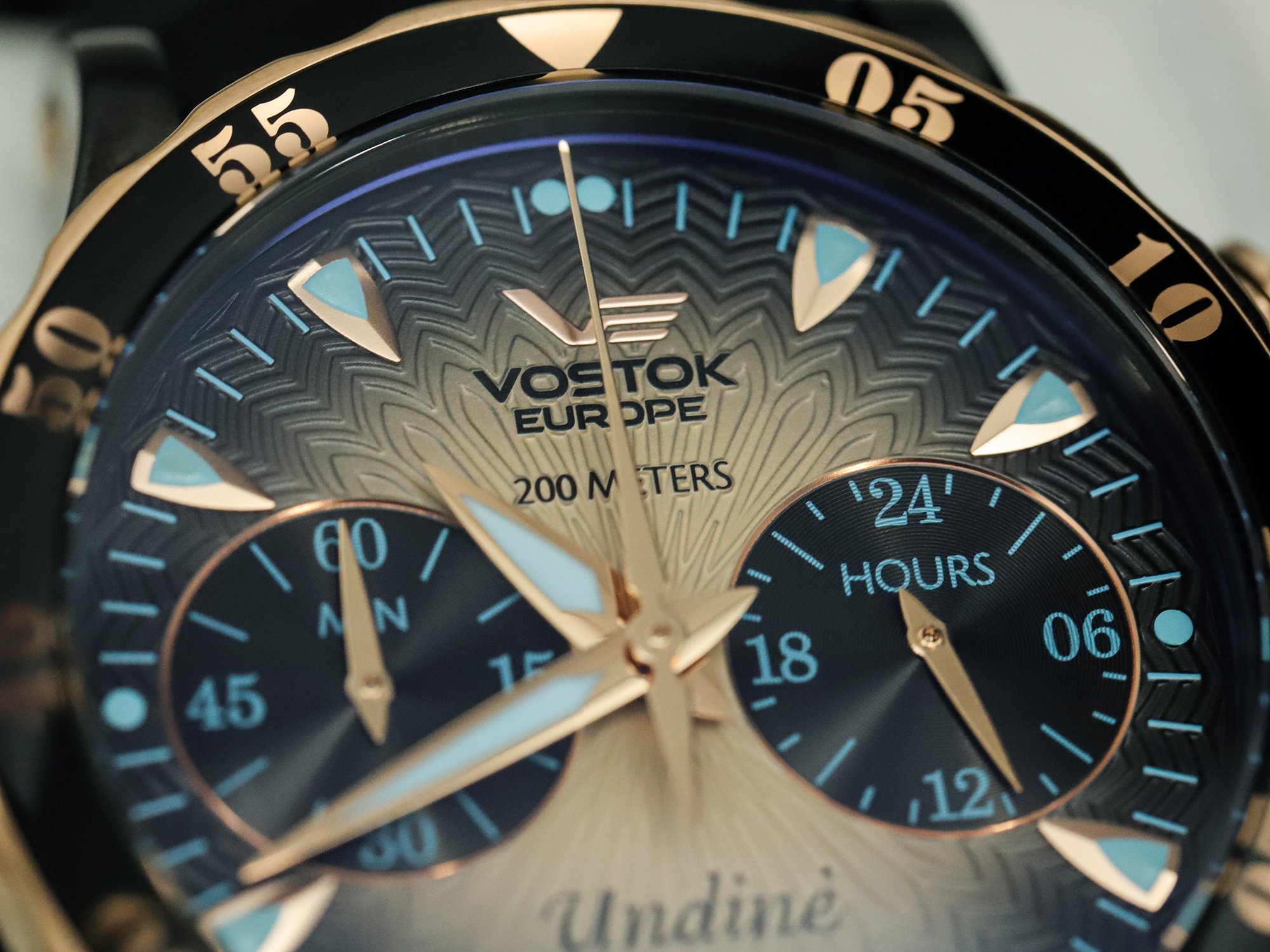 Vostok Europe VK64-515E627B Undine Chrono Undine sportowy zegarek czarny - miniatura 7