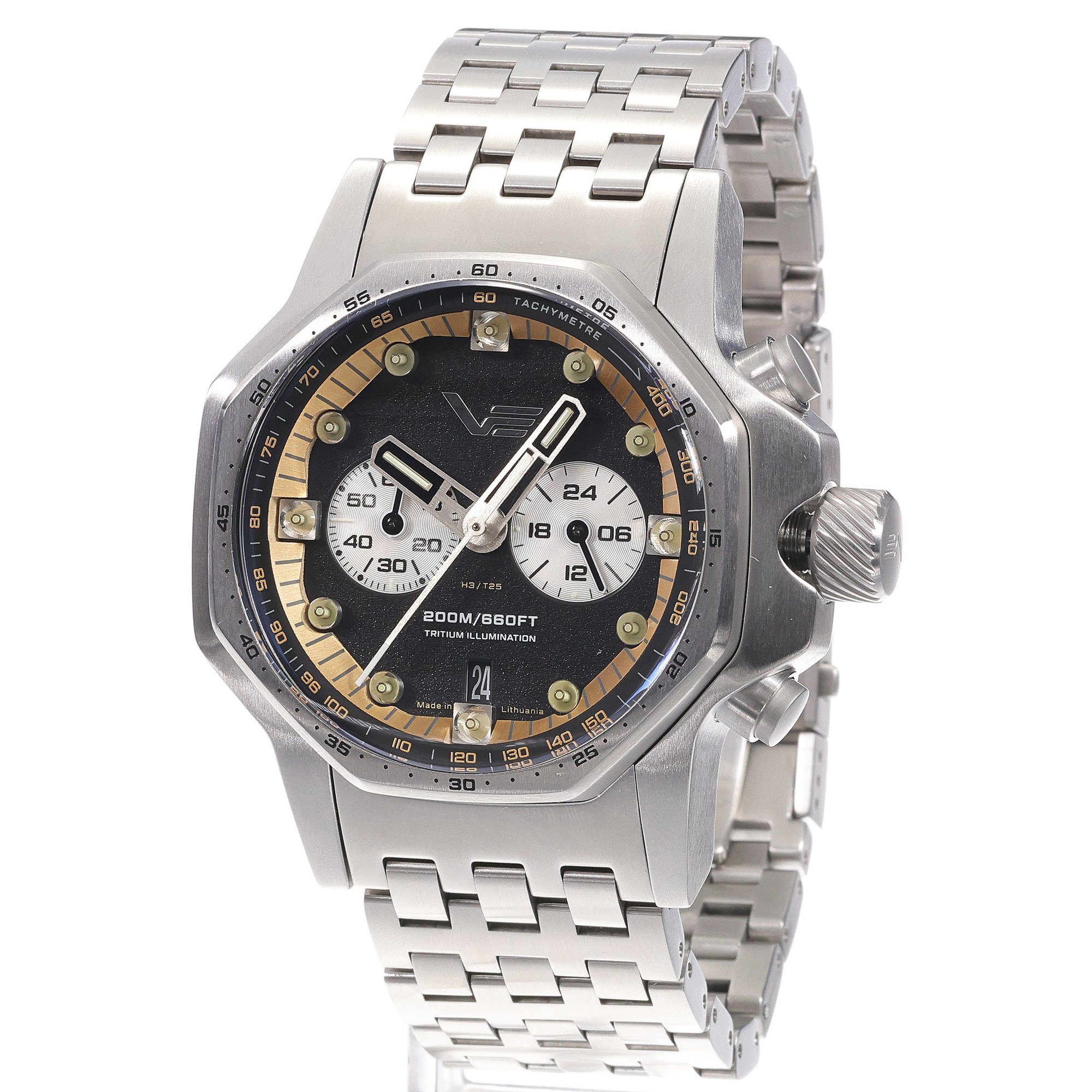 Vostok Europe VK64-640A698B zegarek srebrny sportowy Atomic Age bransoleta - miniatura 2