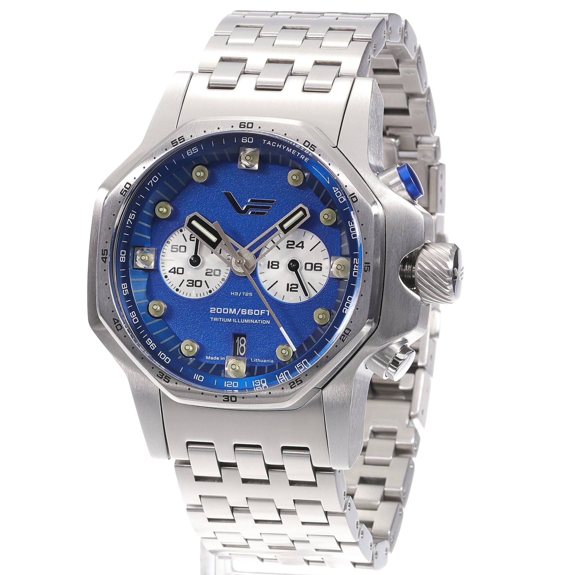 Vostok Europe VK64-640A700B zegarek srebrny sportowy Atomic Age bransoleta - miniatura 2