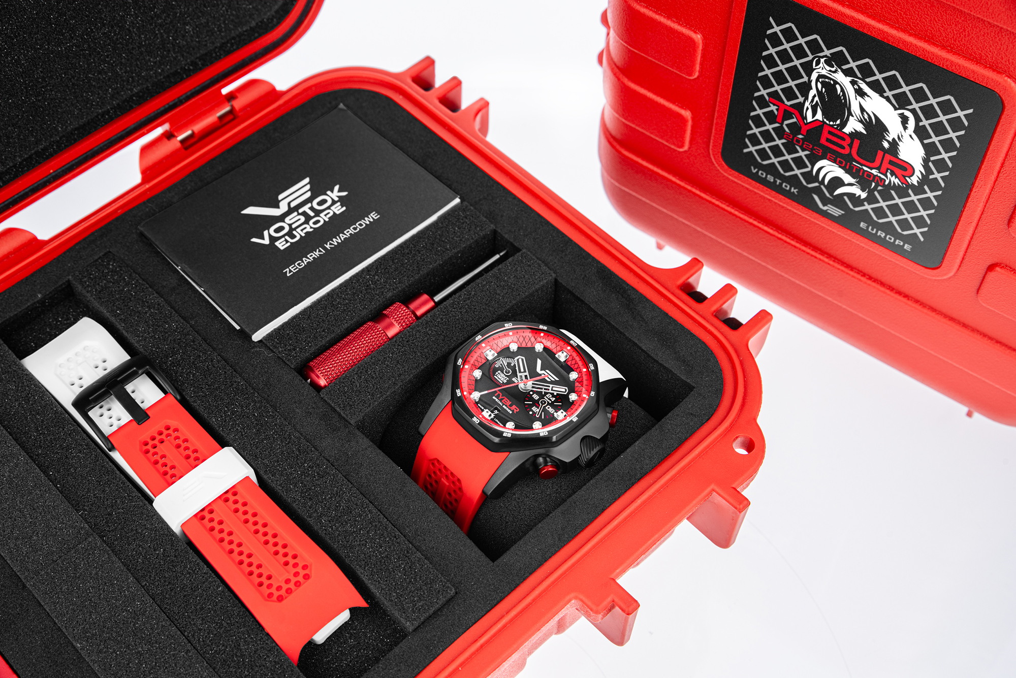 Vostok Europe VK64-640C470 Atomic Age Quartz Chrono Marcin Tybura Tybur Limited Edition 2023 Atomic Age sportowy zegarek czarny - miniatura 11