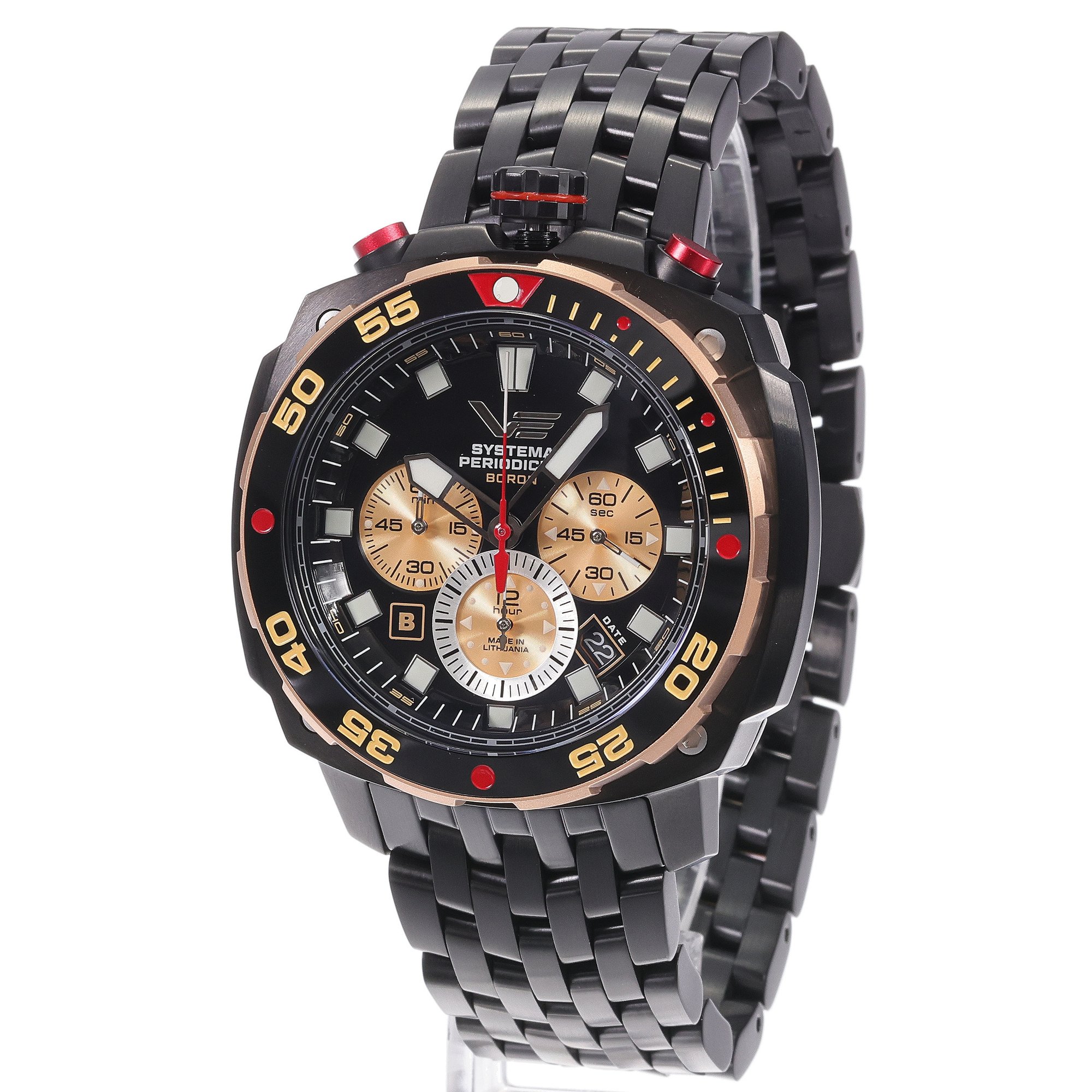 Vostok Europe VK67-650E721B zegarek czarny typudiver Systema Periodicum bransoleta