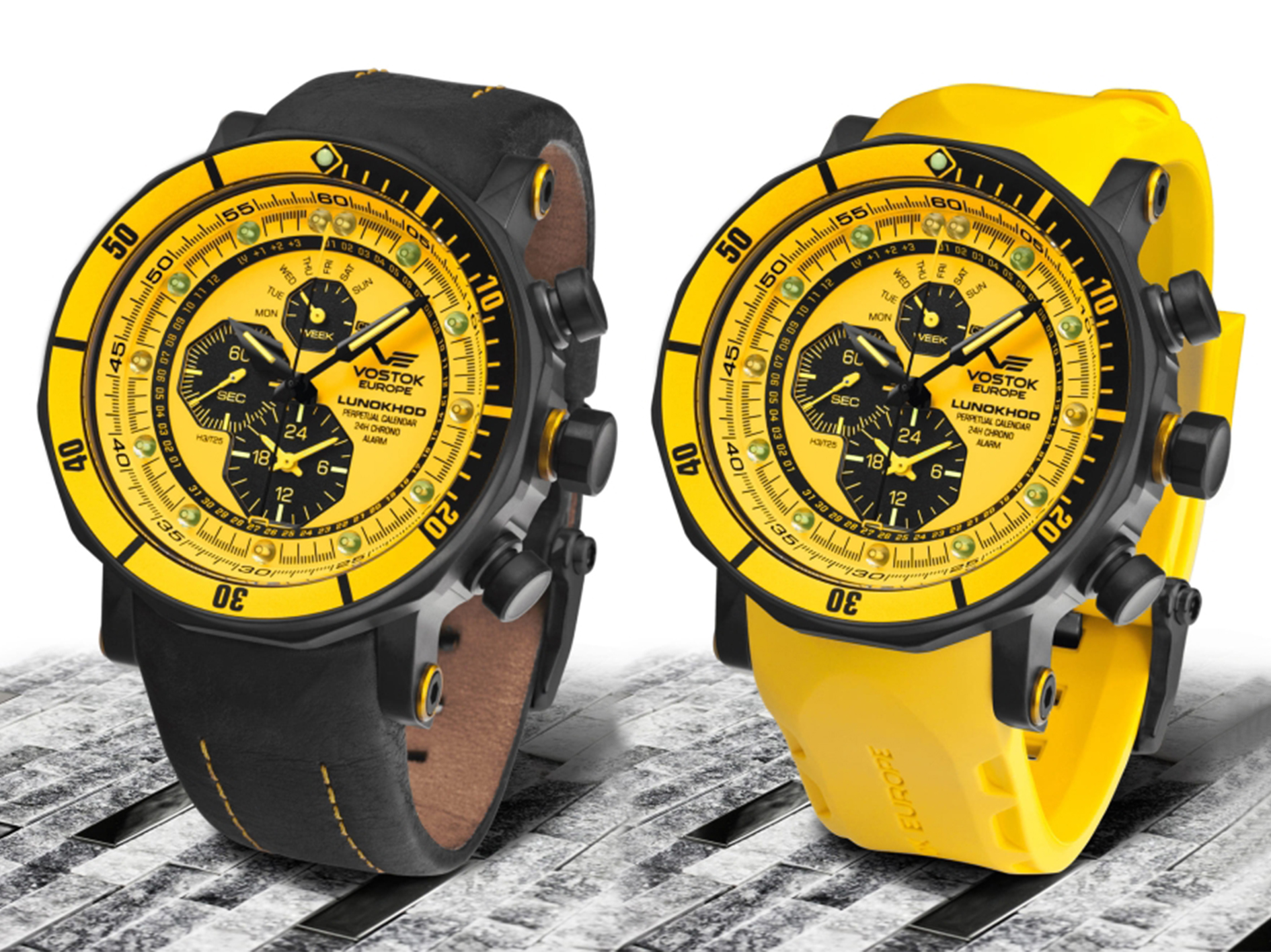 Vostok Europe YM86-620C504 Lunokhod-2 Multifunctional Lunokhod sportowy zegarek czarny - miniatura 2