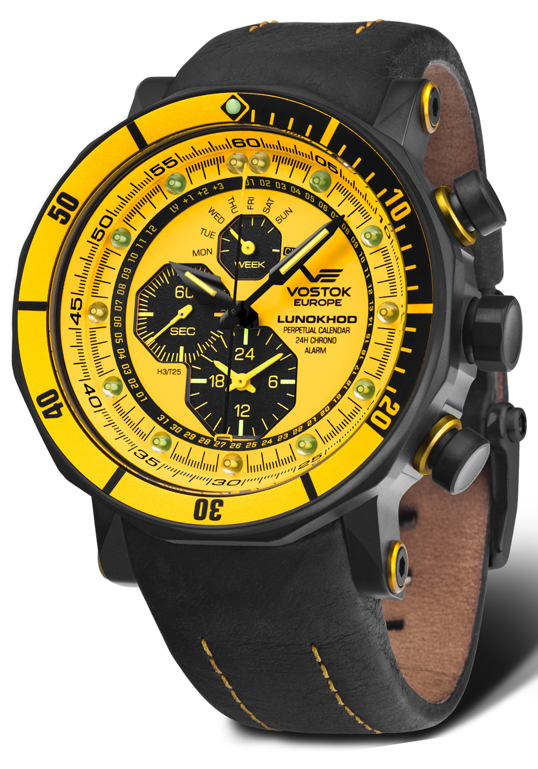 Vostok Europe YM86-620C504 Lunokhod Lunokhod-2 Multifunctional zegarek męski sportowy mineralne utwardzane - miniatura 3