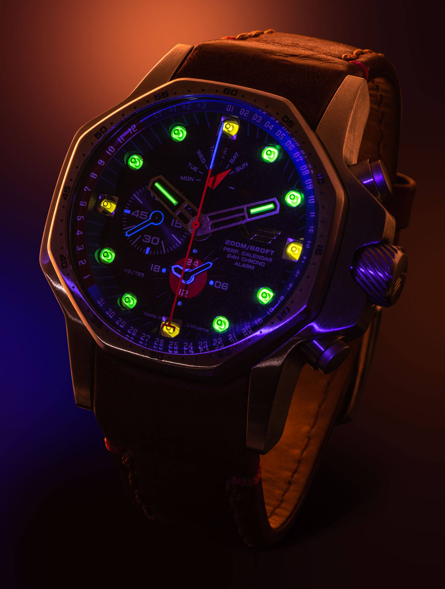 Vostok Europe YM86-640A696SR zegarek srebrny sportowy Atomic Age pasek - miniatura 9